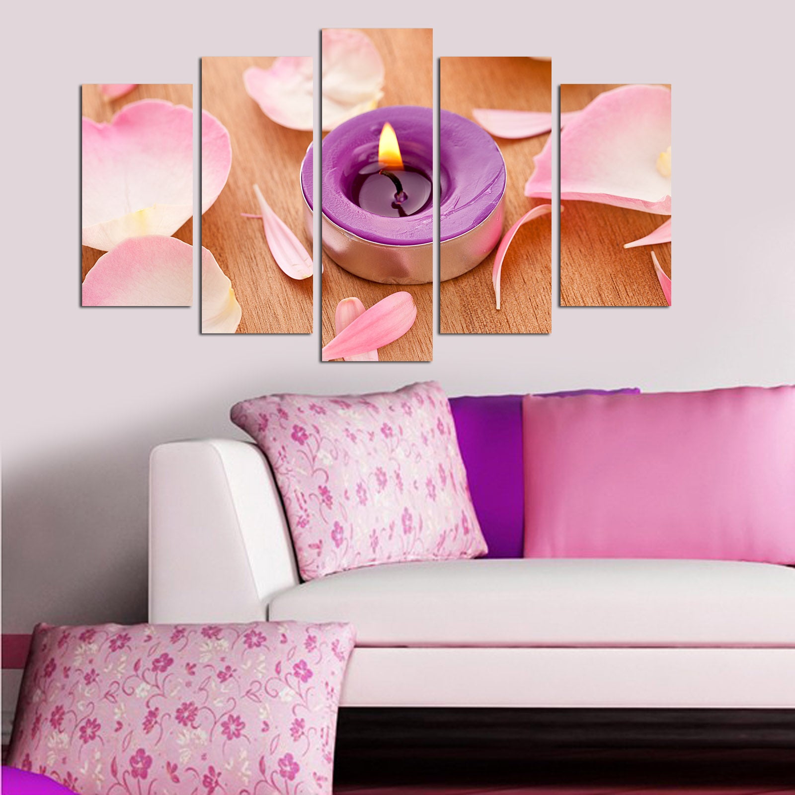 Quadro Decorativo em MDF (5 Peças) Multicolor – 110x60 cm, Espessura 3 mm