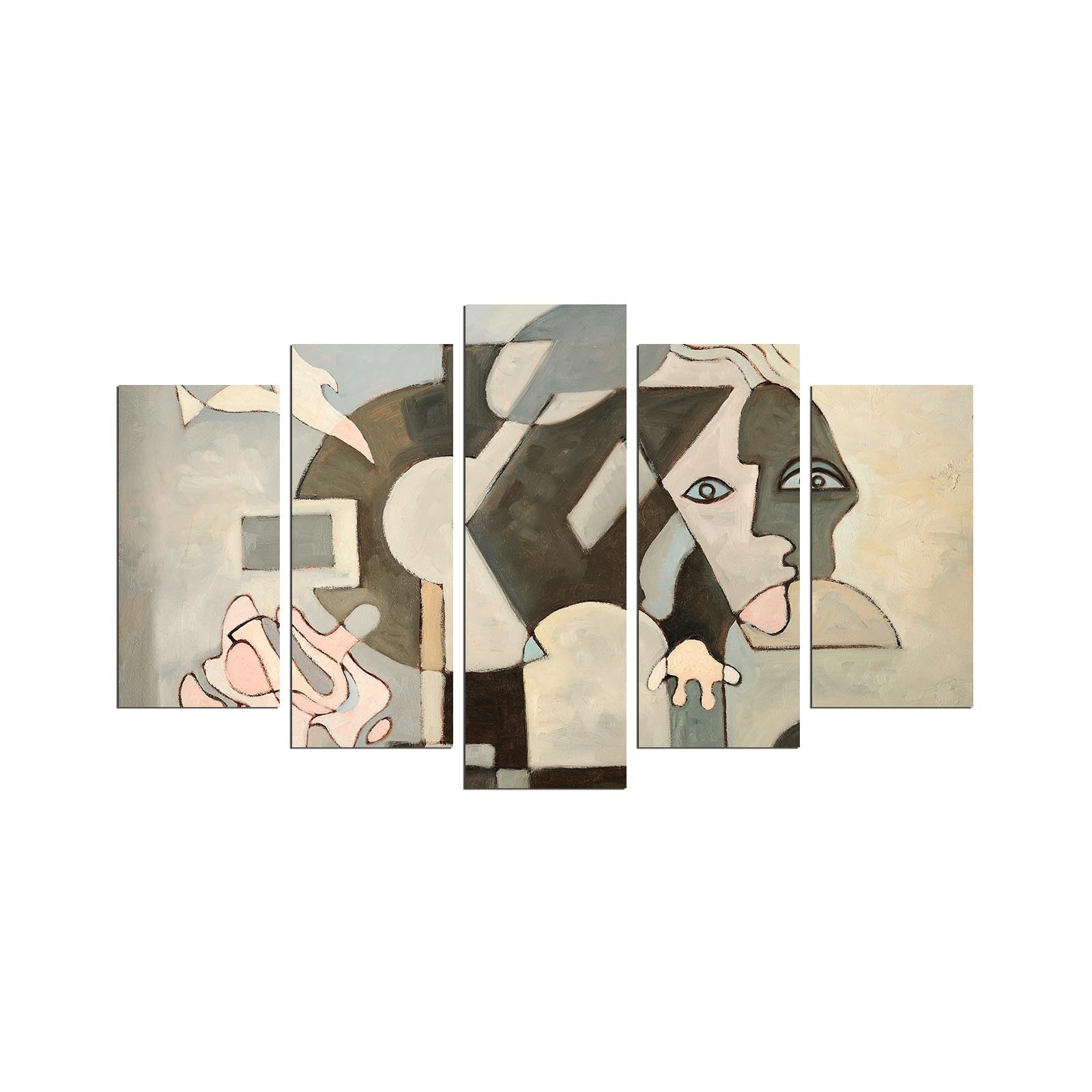 Conjunto de 5 Quadros Decorativos em MDF Multicolor – 110 x 60 cm (3 mm)