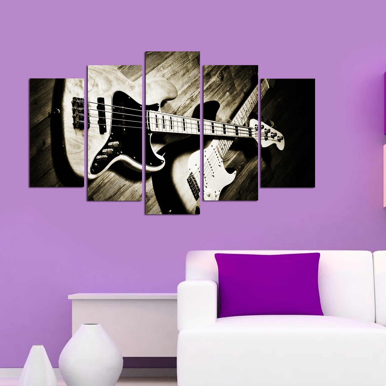 Pinturas Decorativas Elegantes em MDF (5 Peças), 100% MDF, 3 mm de Espessura | Tamanhos: 20x60 cm, 20x50 cm, 20x40 cm | Tamanho Total: 110x60 cm | Perfeito para Decoração de Casa