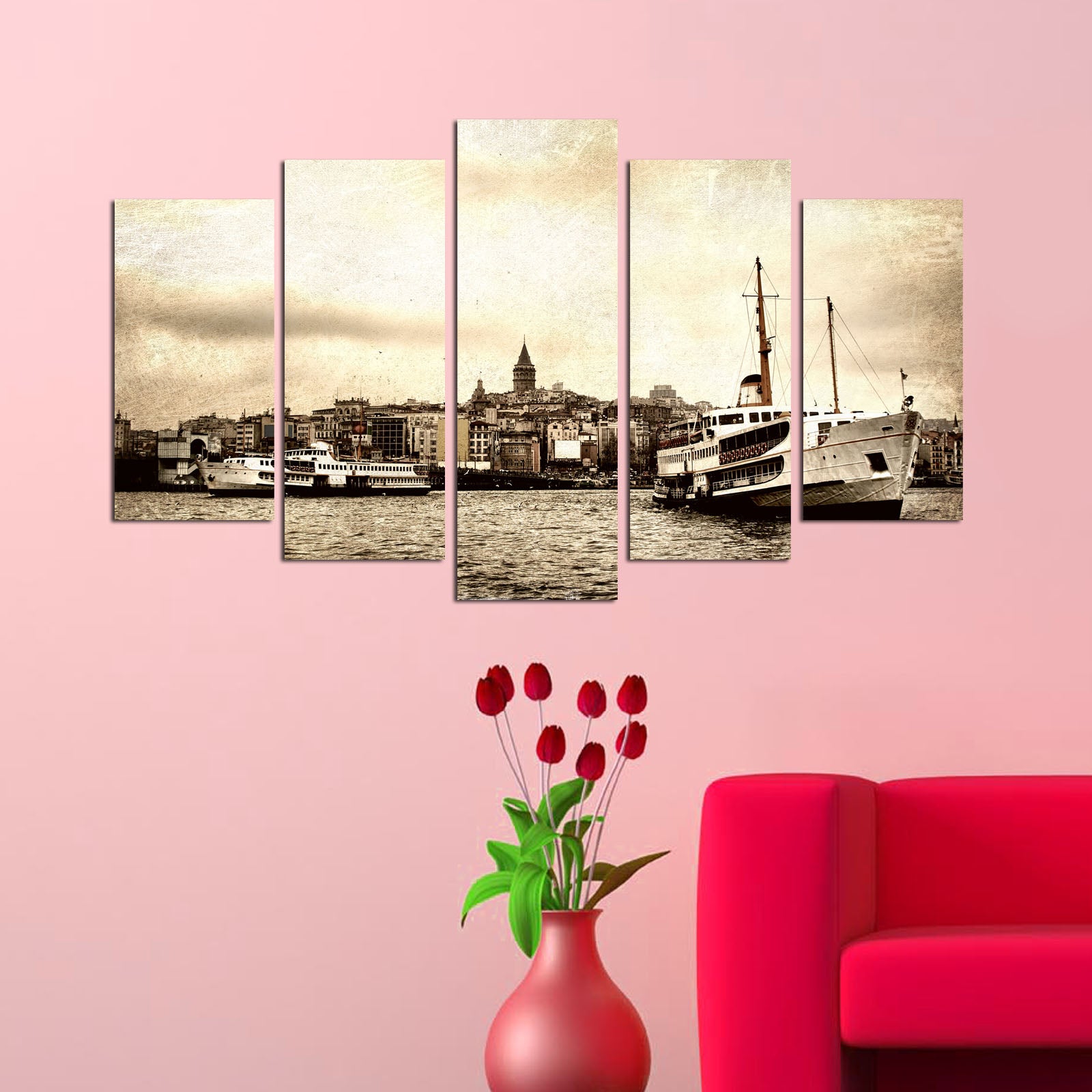 Quadro Decorativo em MDF (5 Peças) Multicolor 110x60 cm – 5PMDF-62