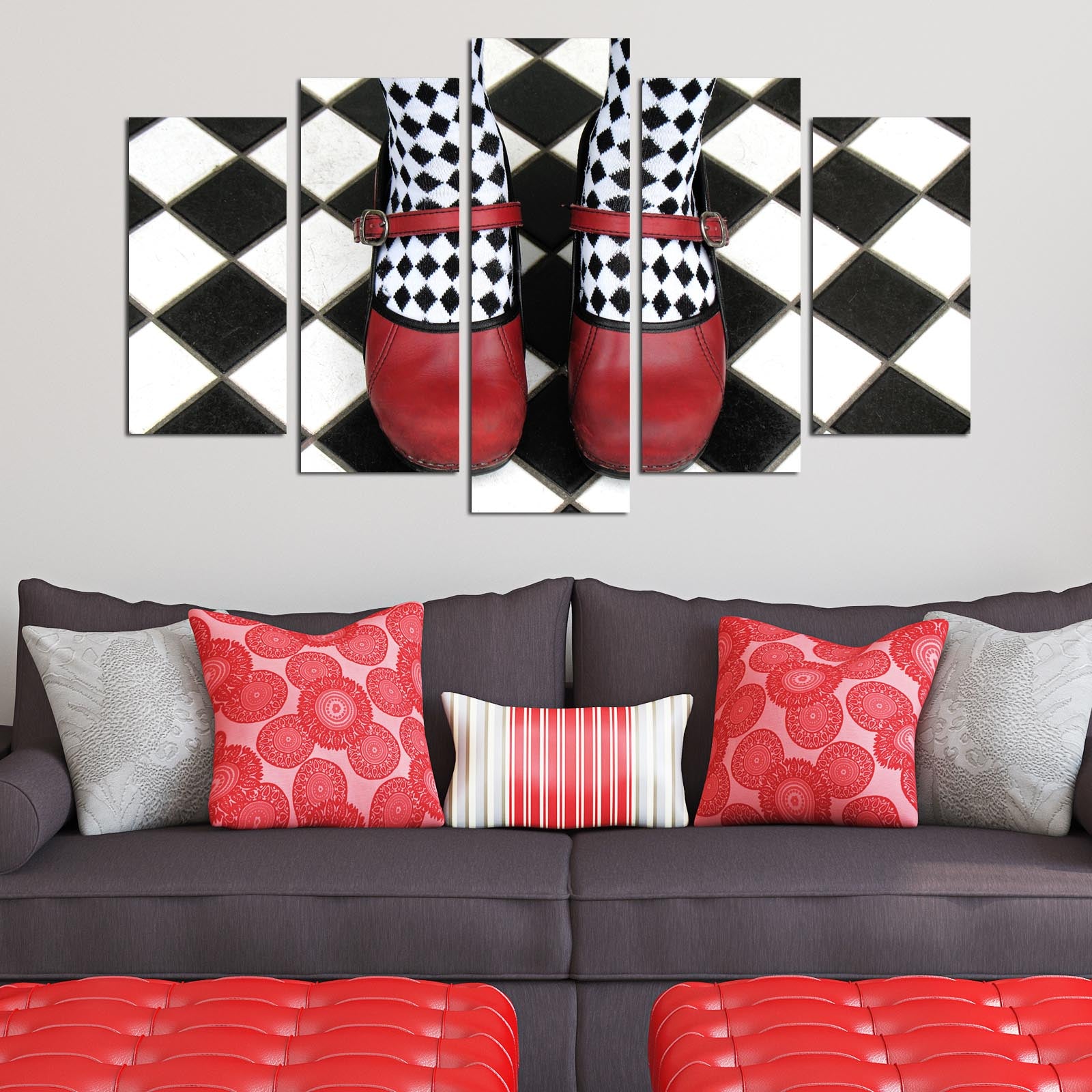 Conjunto de Quadros Decorativos em MDF Multicolor (5 Peças) – 110 x 60 cm, 3 mm – 5PMDF-66