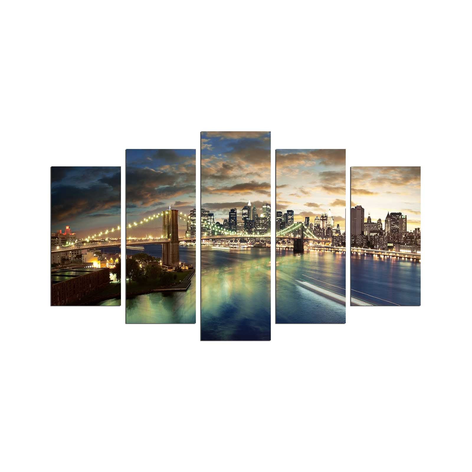 Pinturas Decorativas Elegantes em MDF (5 Peças), 100% MDF, 3 mm de Espessura | Tamanhos: 20x60 cm, 20x50 cm, 20x40 cm | Tamanho Total: 110x60 cm | Perfeito para Decoração de Casa