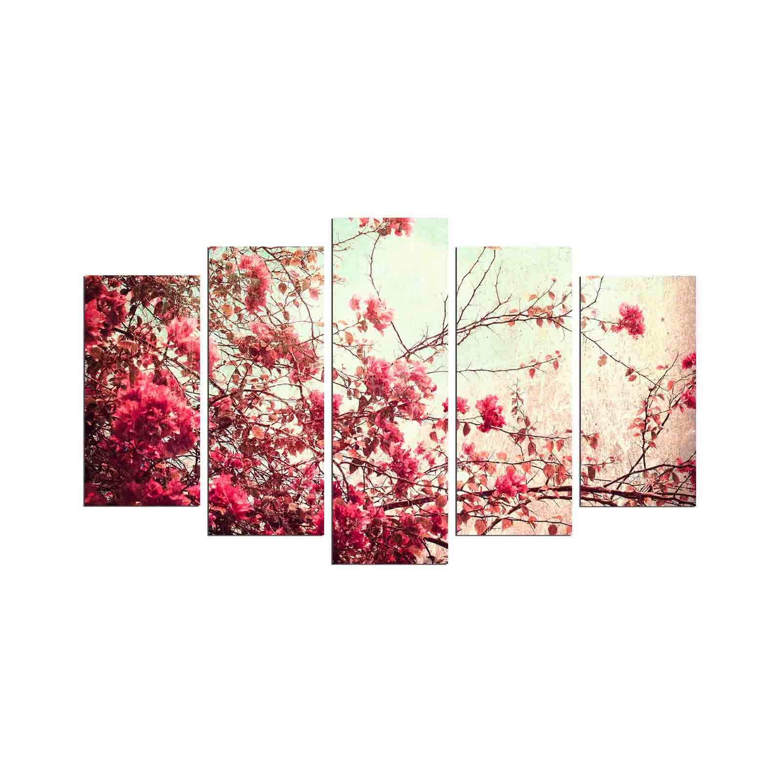 Quadro Decorativo em MDF (5 Peças) Multicolor – 100% MDF 3 mm – 110 x 60 cm – 5PMDF-80