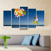 Quadro Decorativo em MDF (5 Peças) Multicolor – 110 x 60 cm – 5PMDF-81