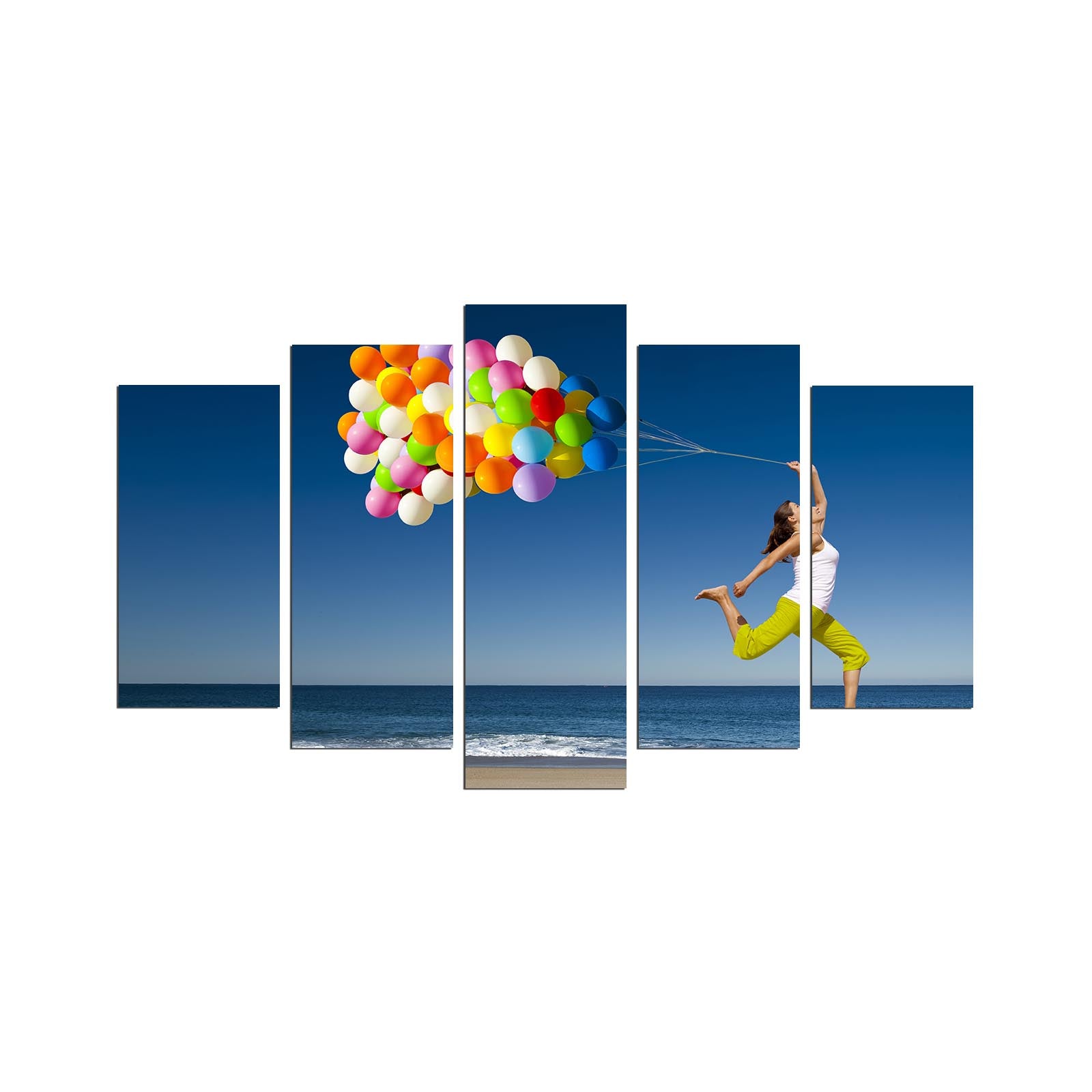 Quadro Decorativo em MDF (5 Peças) Multicolor – 110 x 60 cm – 5PMDF-81