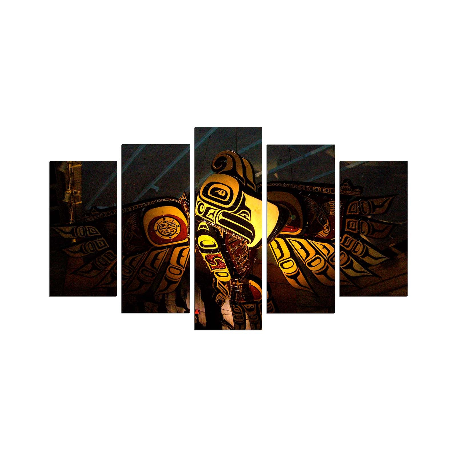 Quadro Decorativo em MDF Multicolor — Conjunto de 5 Peças, Espessura 3 mm, Tamanho Total 110 x 60 cm