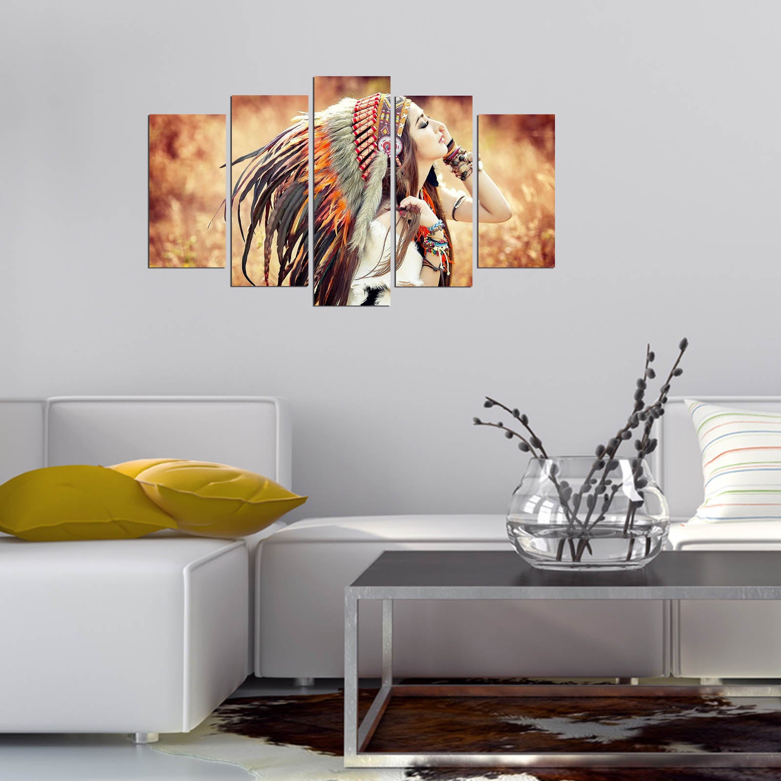 Quadro Decorativo em MDF Multicolor (Conjunto de 5 Peças) – 110 x 60 cm