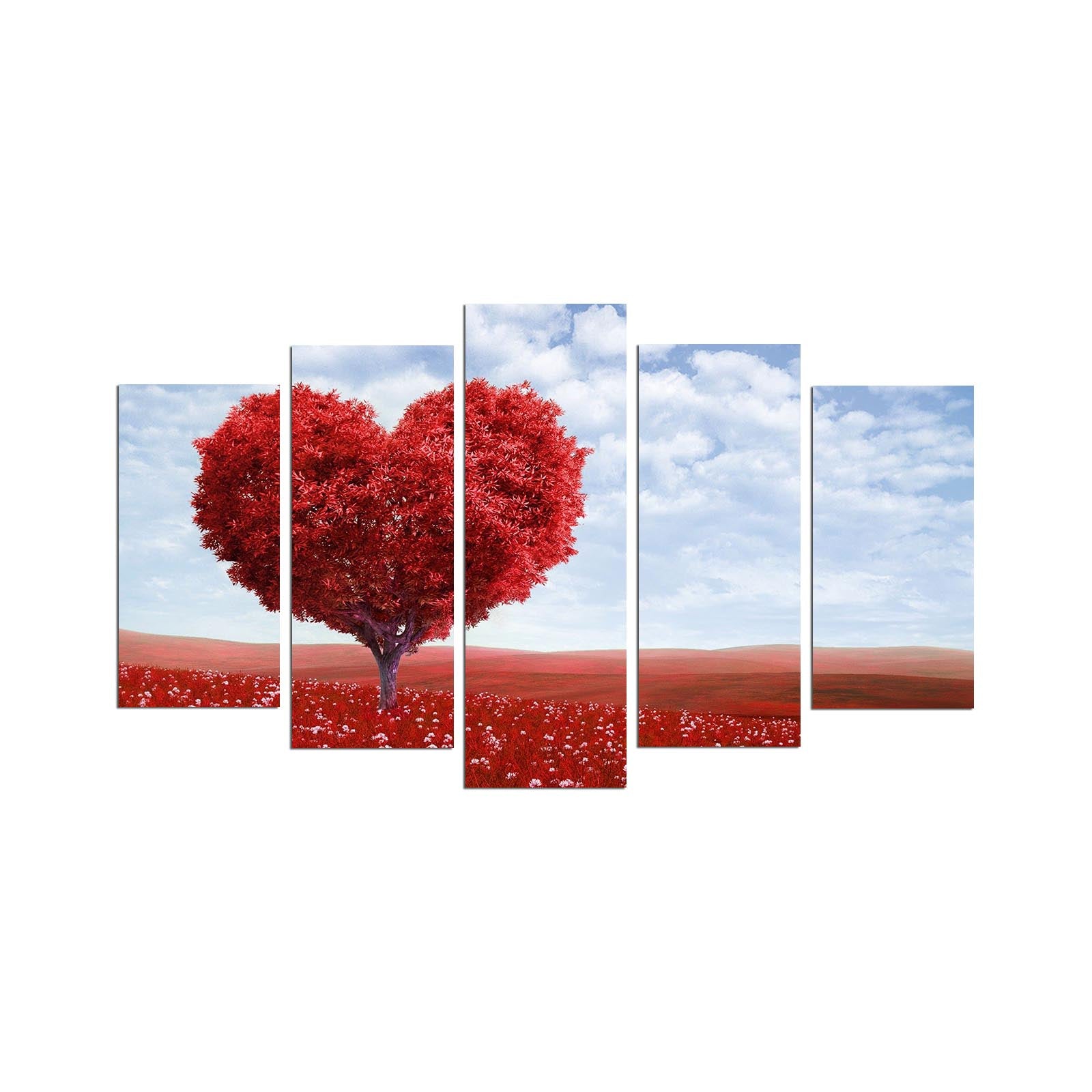 Quadro Decorativo MDF Multicolor – Conjunto de 5 Peças, Total 110x60 cm, Espessura 3 mm (Modelo 5PMX-001)