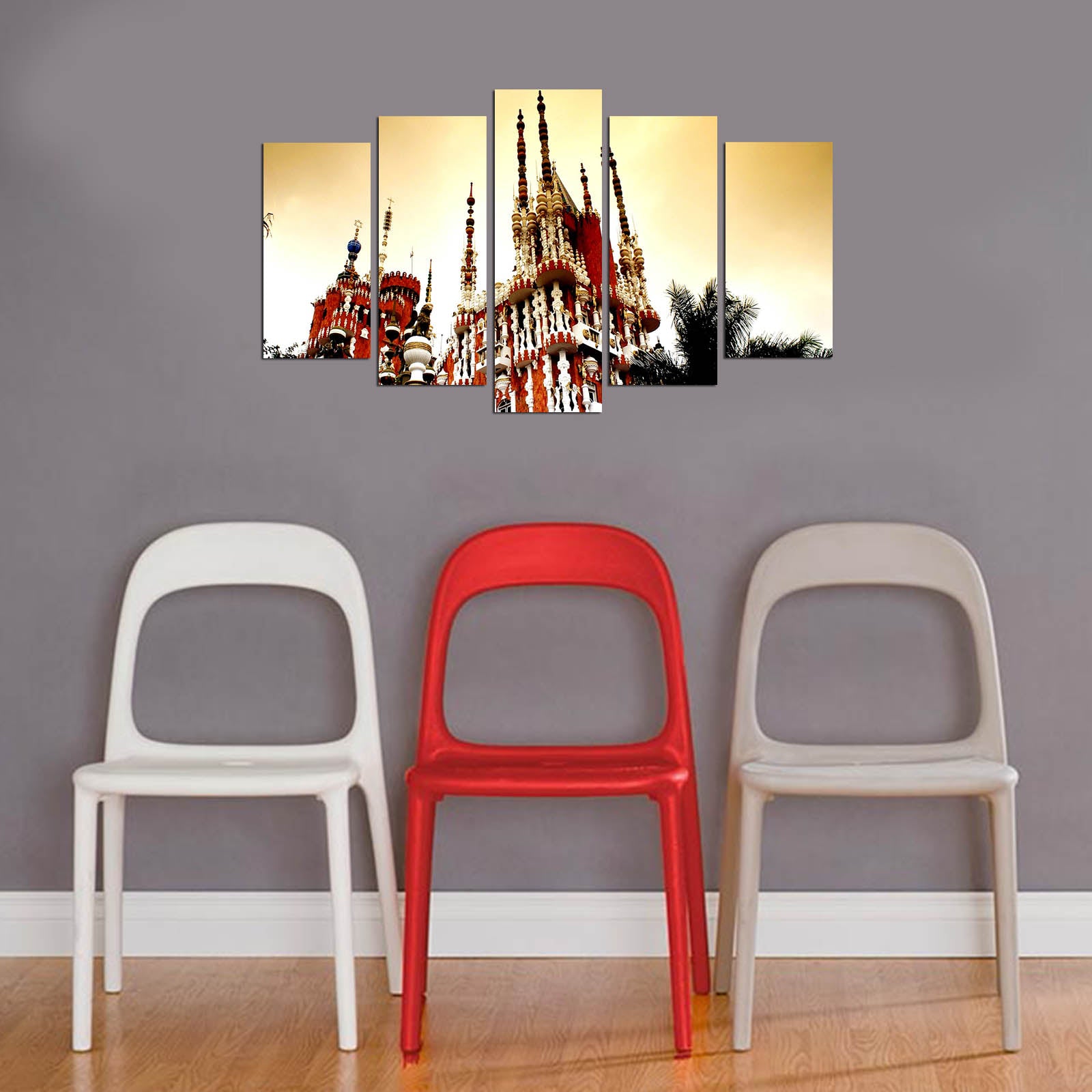 Quadro Decorativo em MDF (5 Peças) Multicolor 110 x 60 cm, 3 mm – 5PMX-002