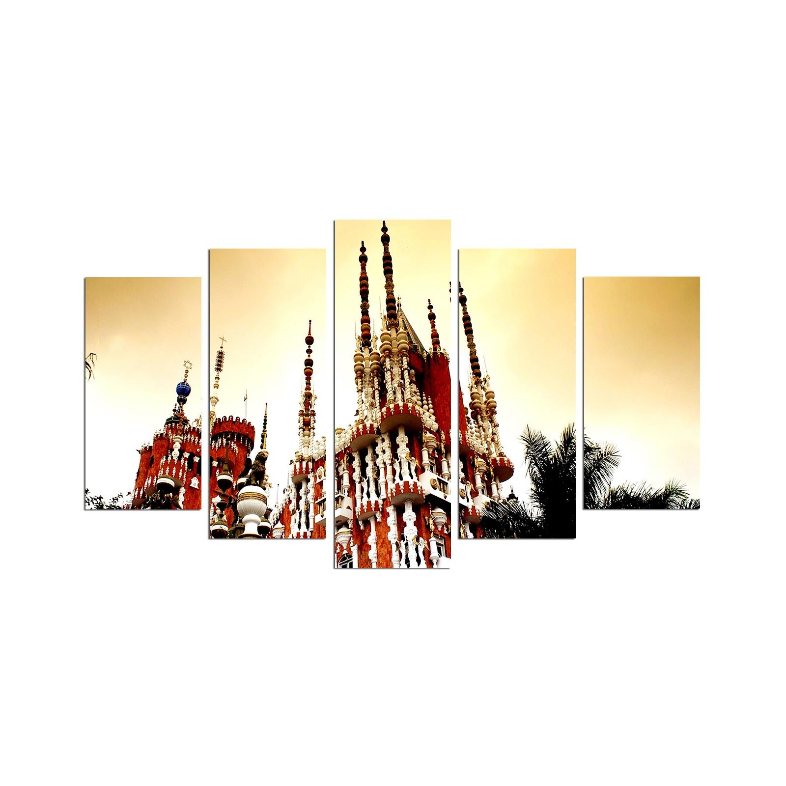 Quadro Decorativo em MDF (5 Peças) Multicolor 110 x 60 cm, 3 mm – 5PMX-002