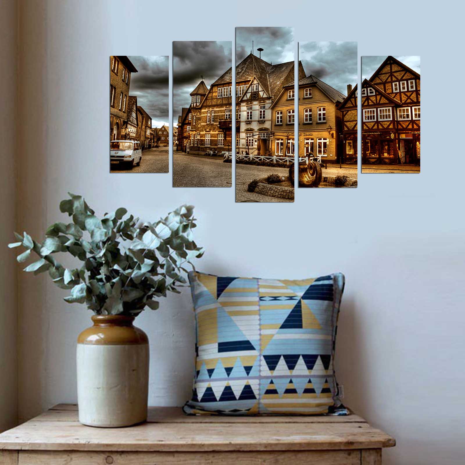 Quadro Decorativo Multicolor em MDF (5 Peças), 110x60 cm, Espessura 3 mm – Modelo 5PMX-014