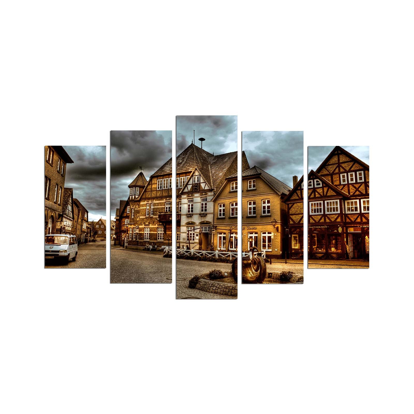 Quadro Decorativo Multicolor em MDF (5 Peças), 110x60 cm, Espessura 3 mm – Modelo 5PMX-014