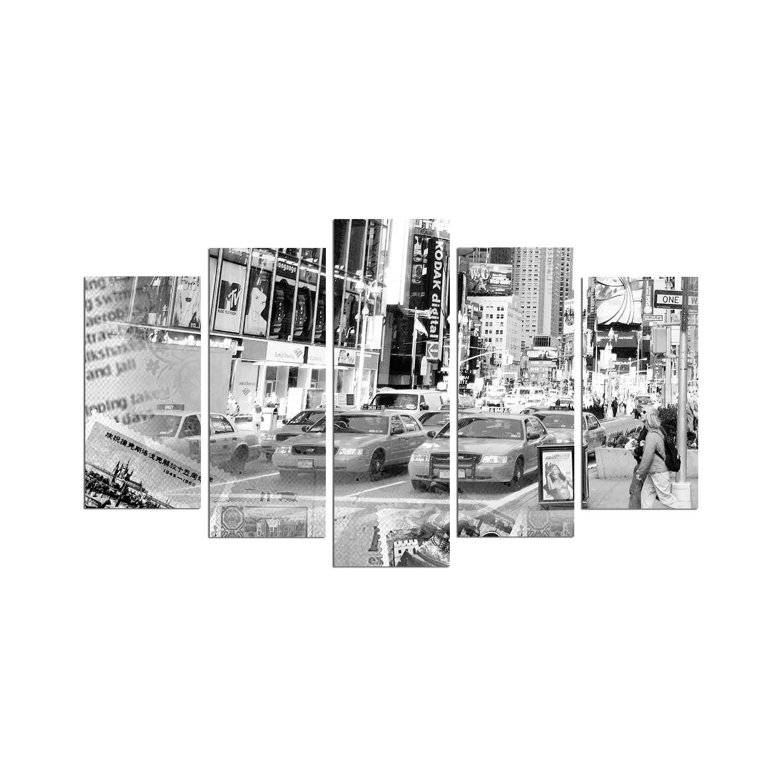 Quadro Decorativo em MDF Multicolor (Conjunto de 5 Peças) – 110 x 60 cm | 5PMX-019