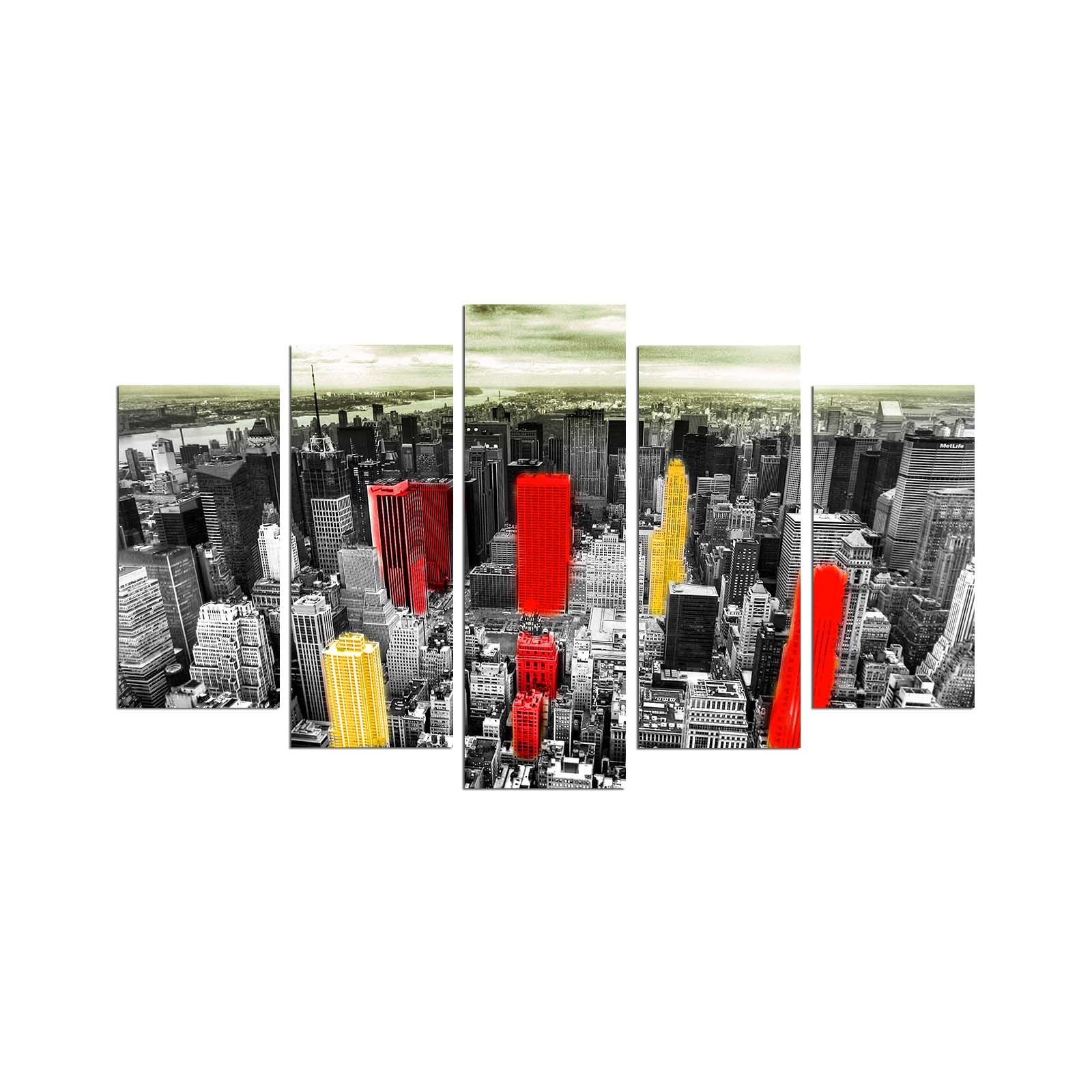 Quadro Decorativo em MDF (5 Peças) Multicolor 110x60 cm – 3 mm de espessura – Modelo 5PMX-021