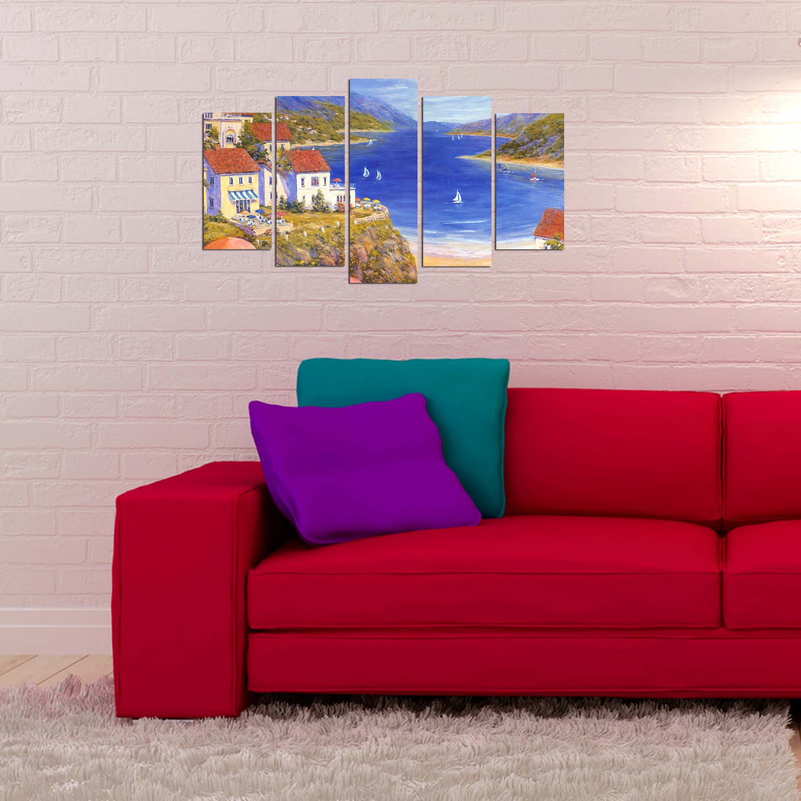 Quadro Decorativo Multicolor em MDF (5 Peças) – 110x60 cm, 3 mm de Espessura | 5PMX-040