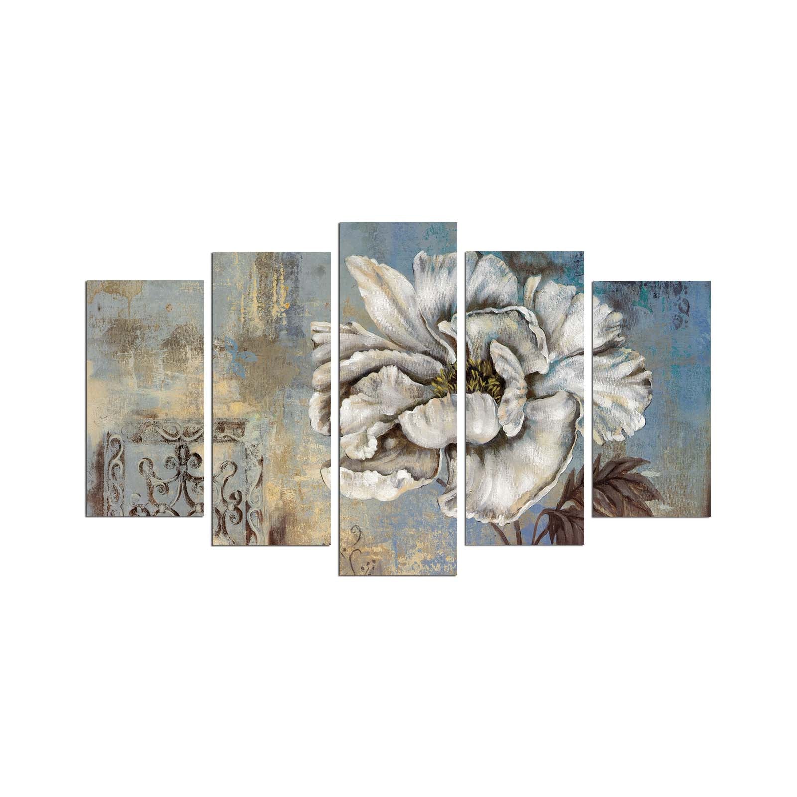 Pinturas Decorativas Elegantes em MDF (5 Peças), 100% MDF, 3 mm de Espessura | Tamanhos: 20x60 cm, 20x50 cm, 20x40 cm | Tamanho Total: 110x60 cm | Perfeito para Decoração de Casa