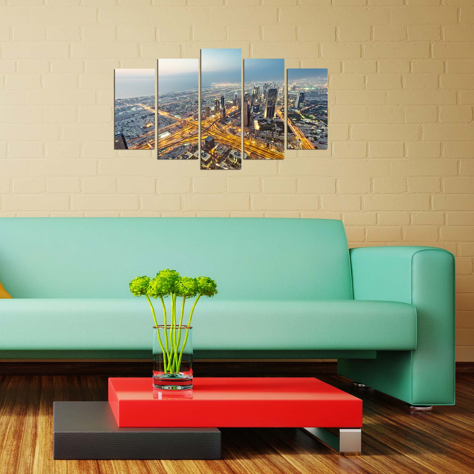 Quadro Decorativo em MDF Multicolor (5 Peças) 110 x 60 cm – 5PMX-045