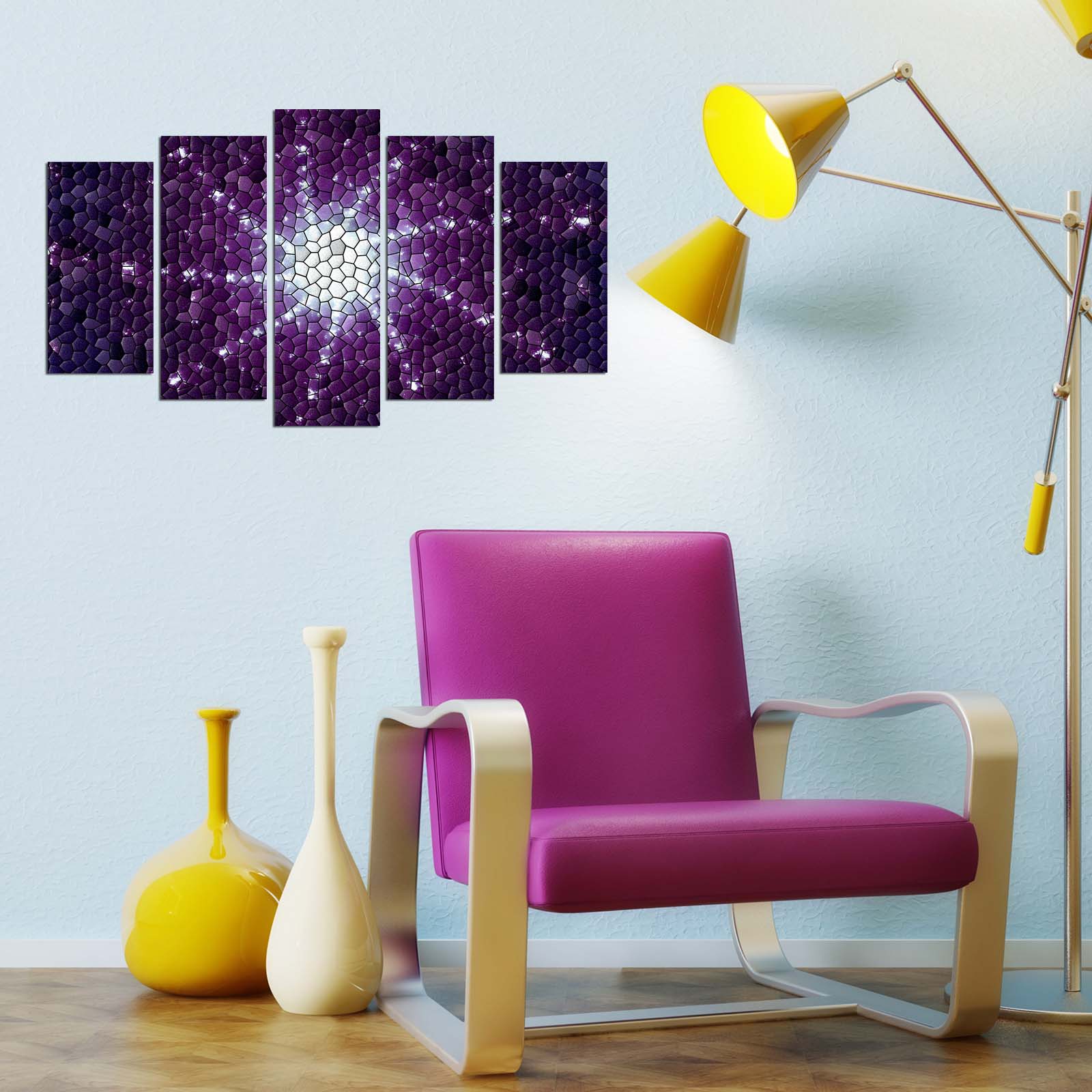 Quadro Decorativo em MDF Multicolor (5 Peças) 110x60 cm, 3 mm – 5PMX-054 | Ref. 223CHR2949