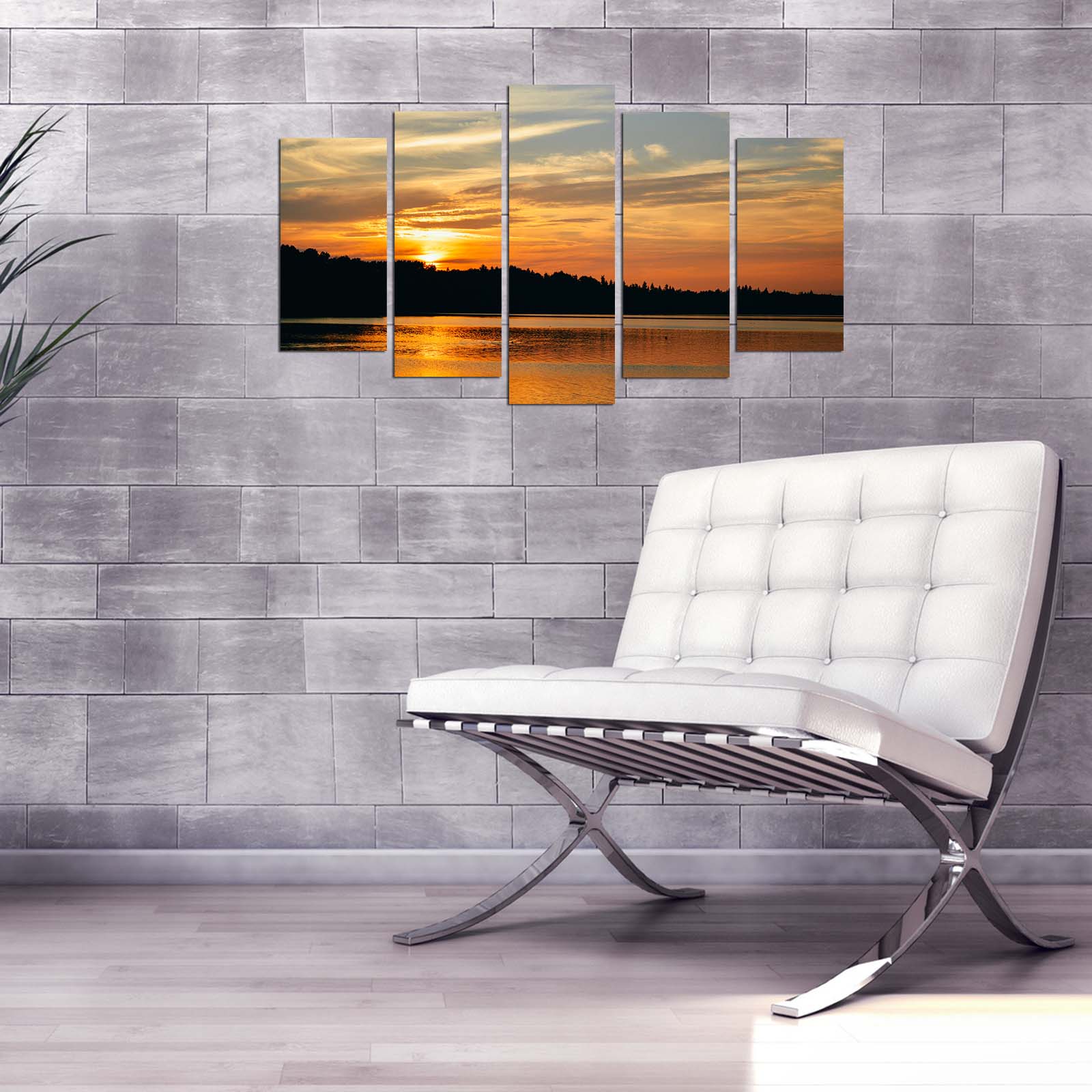 Quadro Decorativo Multicolor em MDF (5 Peças) 110 x 60 cm, Espessura 3 mm – Ref. 5PMX-055