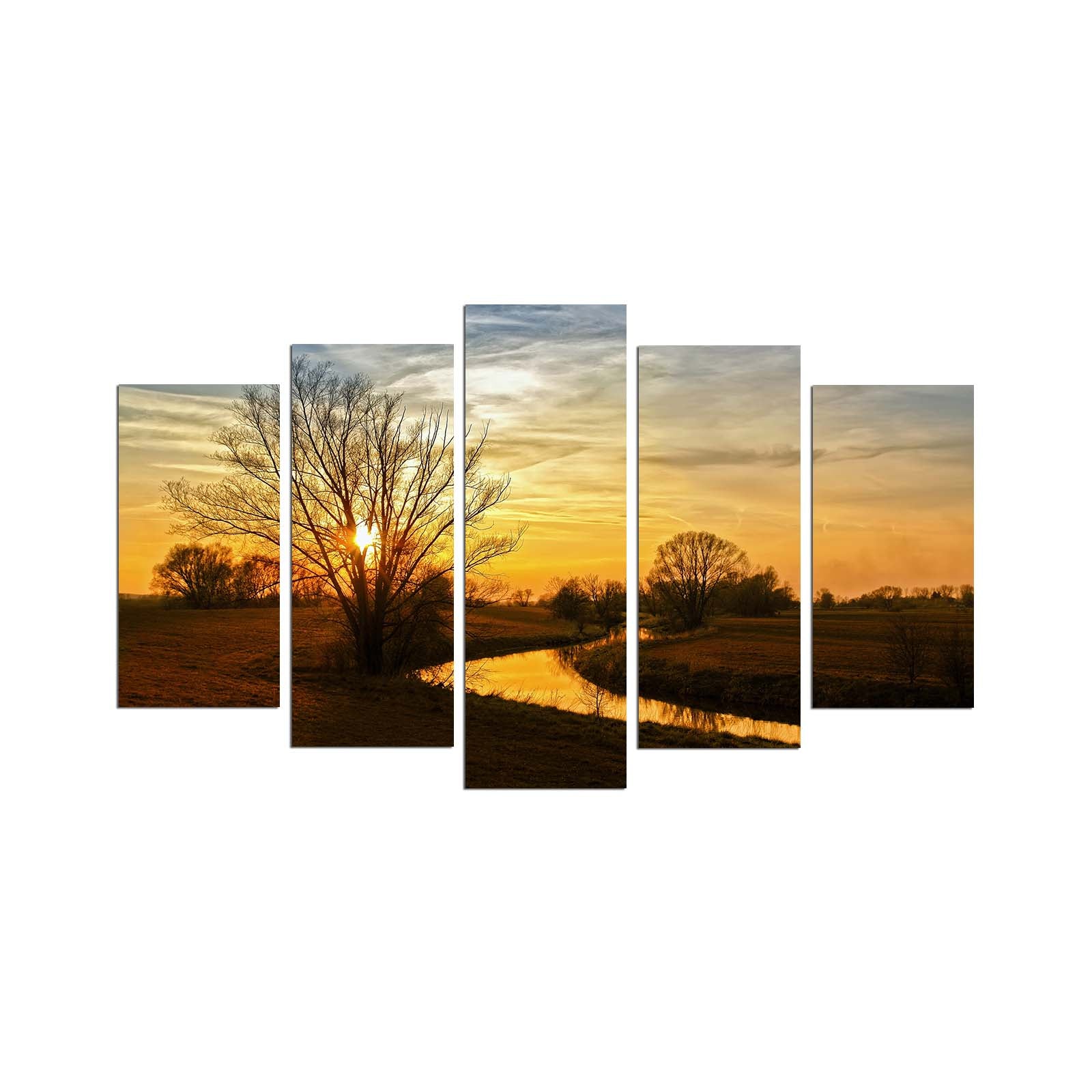 Quadro Decorativo em MDF Multicolorido (Conjunto de 5 Peças) 110 x 60 cm – Espessura 3 mm