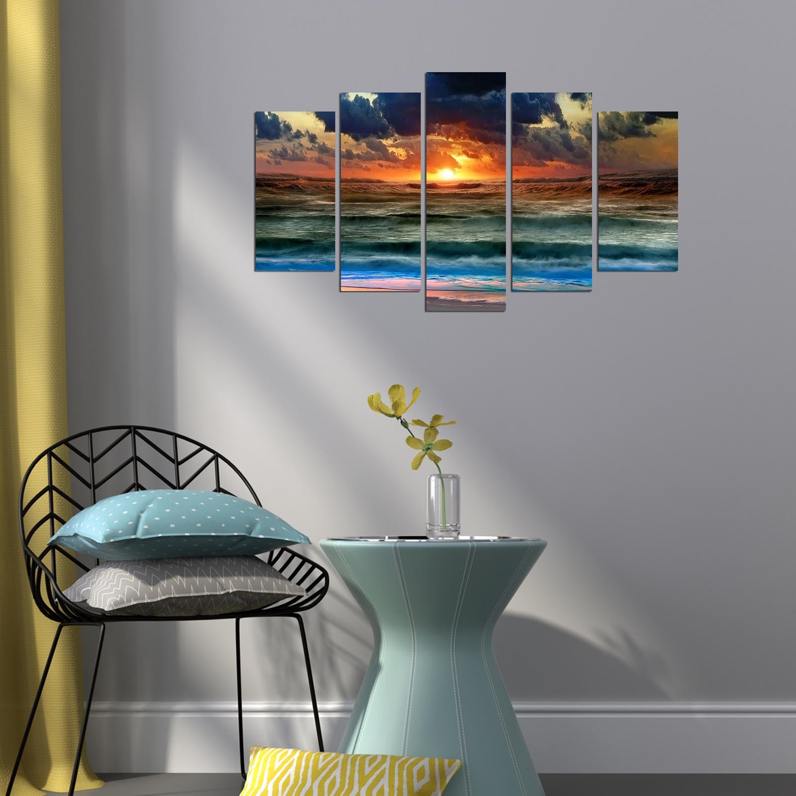 Quadro Decorativo Multicolor em MDF 100% (5 Peças) 110x60 cm – 5PMX-063