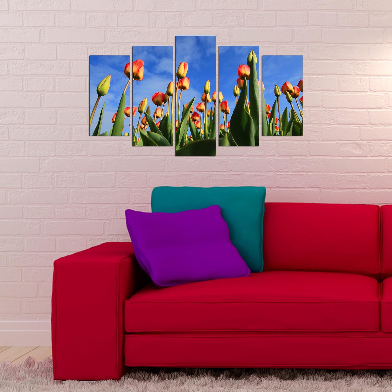 Quadro Decorativo em MDF Multicolor (5 Peças) 110x60 cm, espessura 3 mm – 5PMX-065