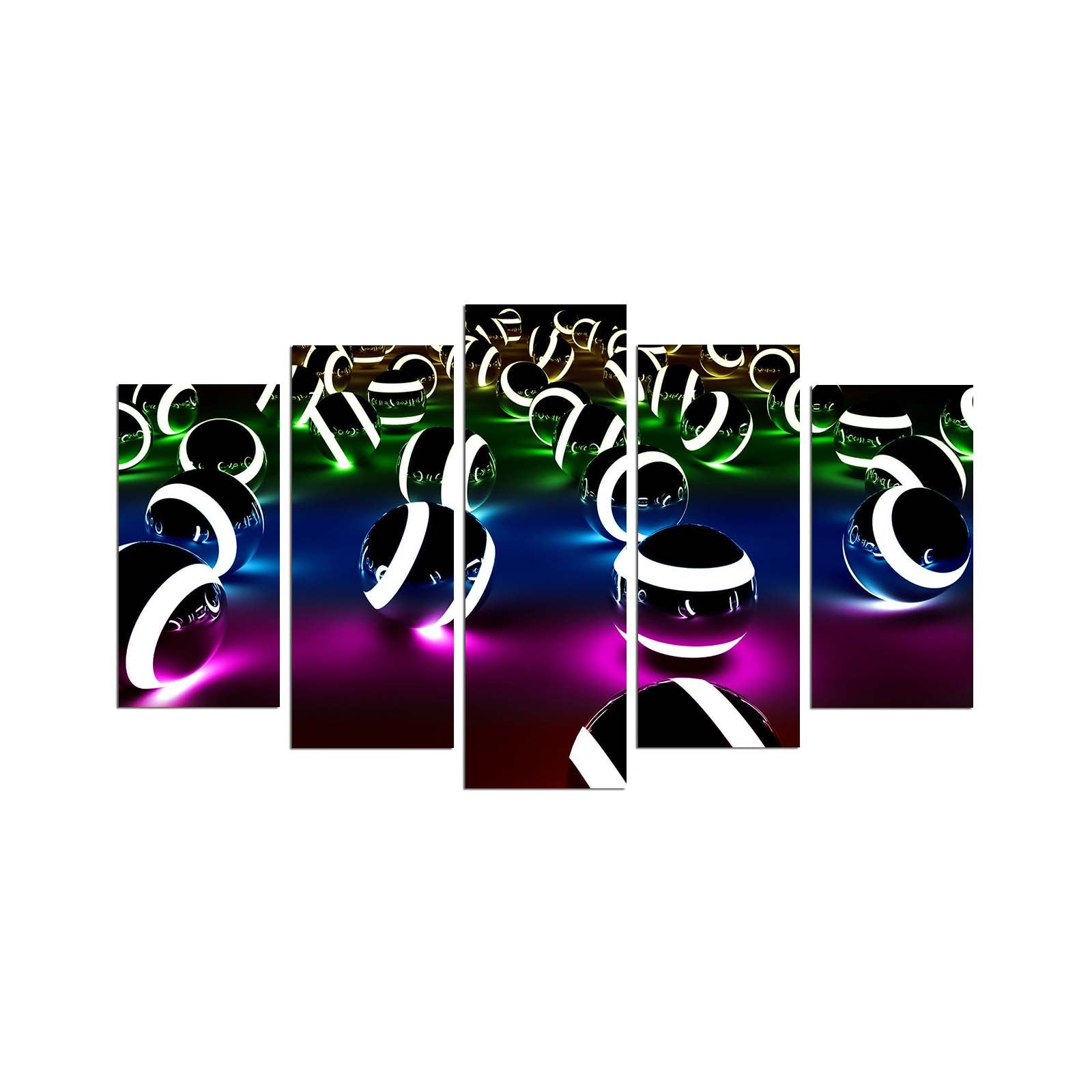 Quadro Decorativo em MDF Multicolor (5 Peças) 110x60 cm, 3 mm – 5PMX-068