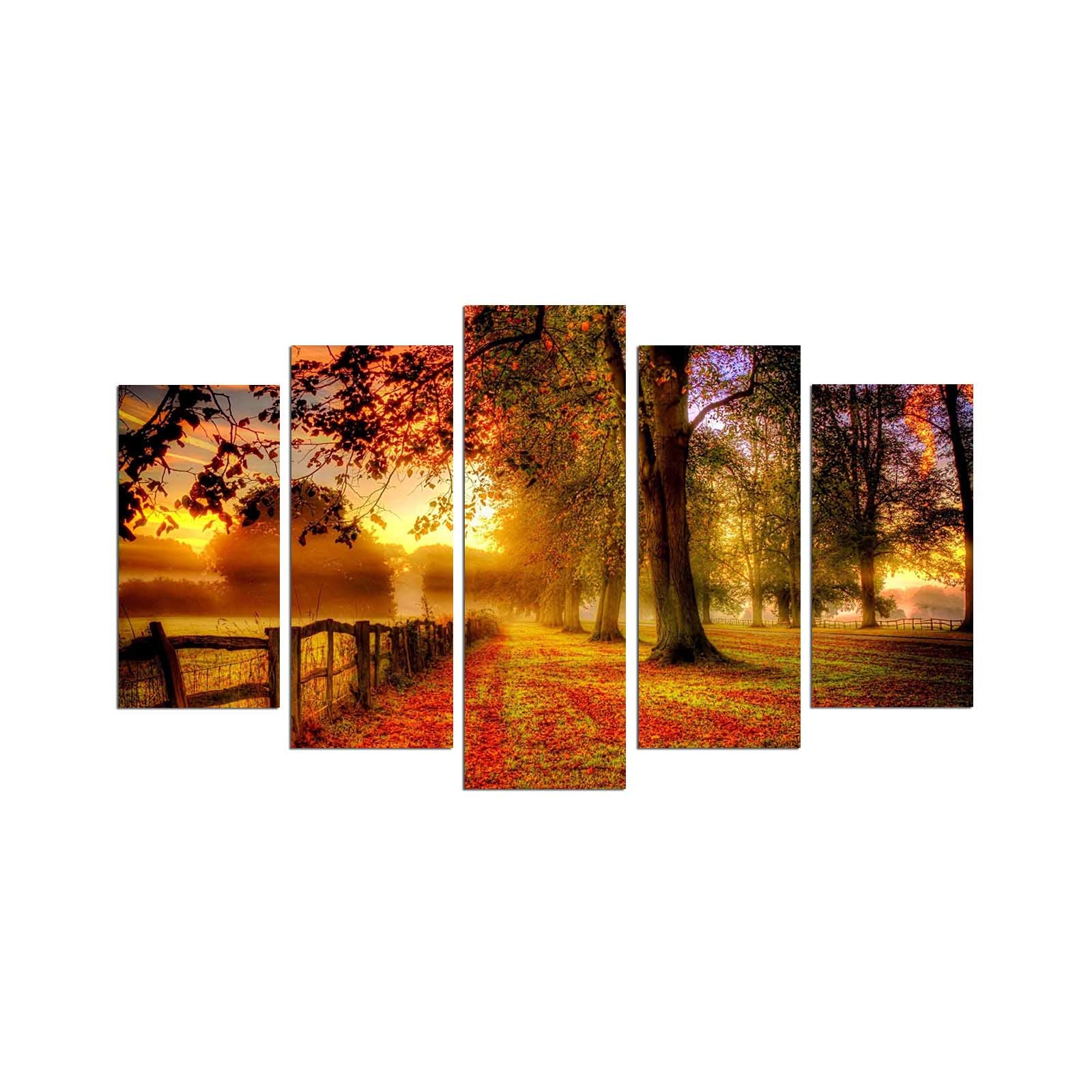 Pinturas Decorativas Elegantes em MDF (5 Peças), 100% MDF, 3 mm de Espessura | Tamanhos: 20x60 cm, 20x50 cm, 20x40 cm | Tamanho Total: 110x60 cm | Perfeito para Decoração de Casa