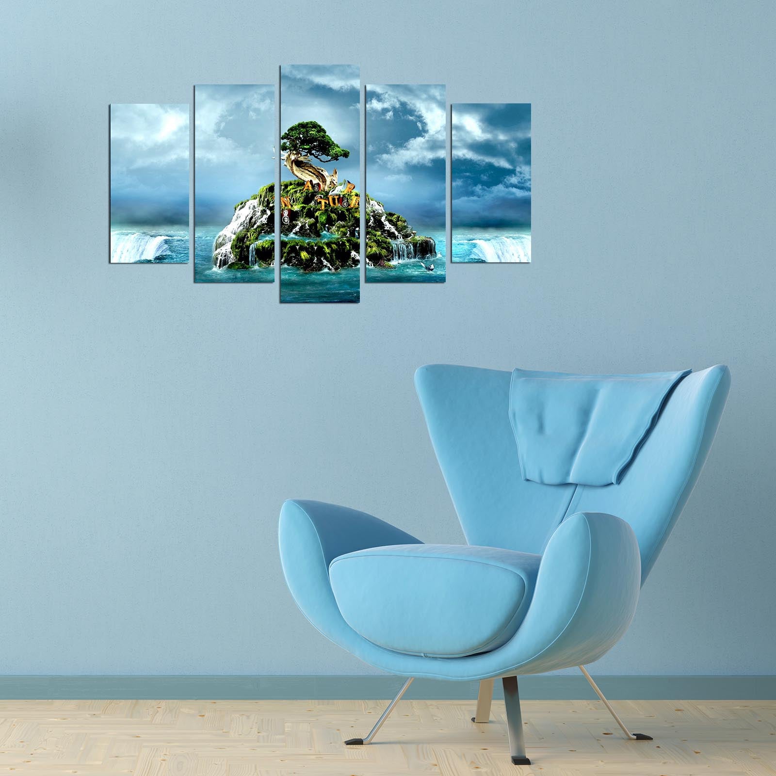 Quadro Decorativo em MDF 100% Multicolor (5 Peças) – 110 x 60 cm, 3 mm