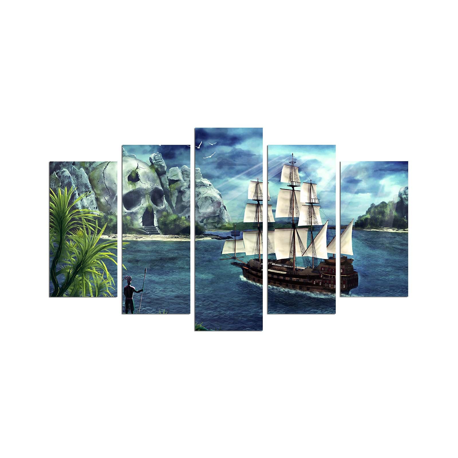 Conjunto de Quadros Decorativos Multicolor em MDF (5 Peças) – 110 x 60 cm, 3 mm