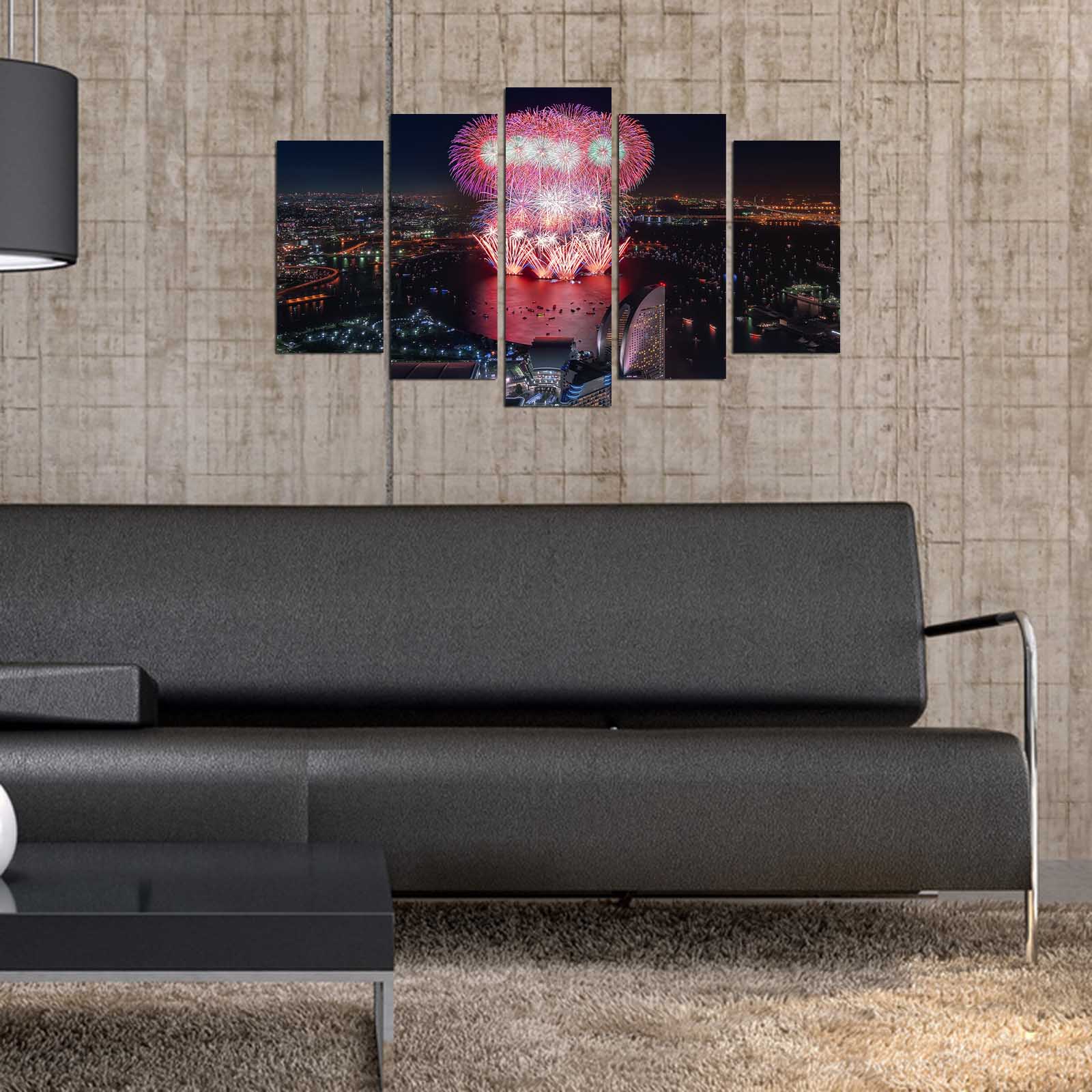 Conjunto de Quadros Decorativos em MDF – 5 Peças, Multicolor, 110 x 60 cm