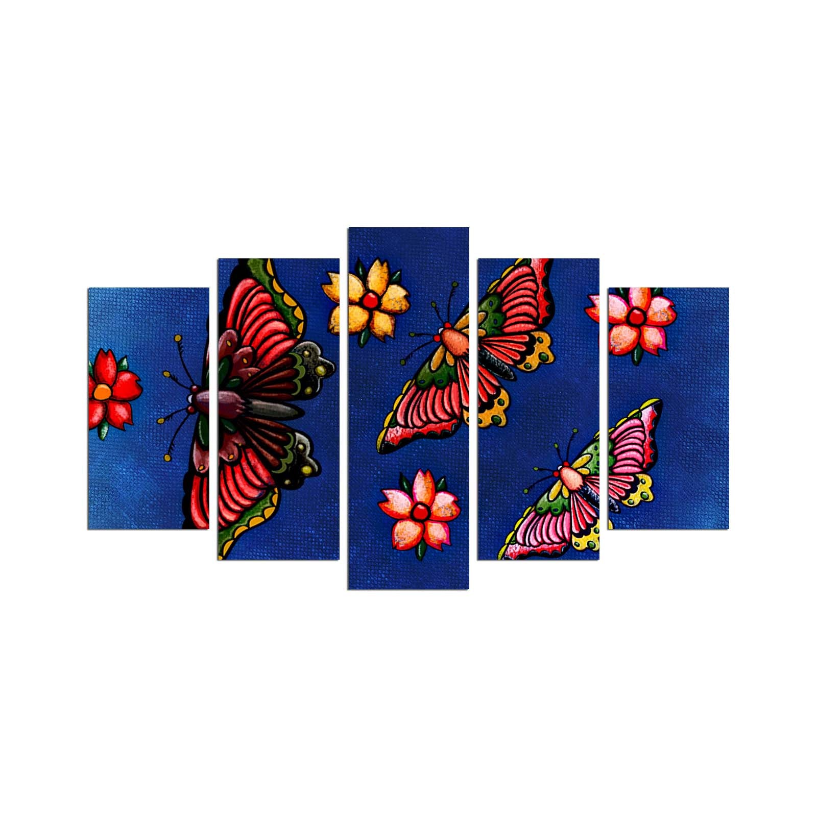 Quadro Decorativo Multicolor em MDF 100% (5 Peças) 110x60 cm, 3 mm – 5PMX-086