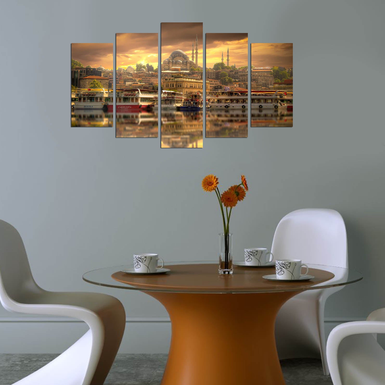 Quadro Decorativo em MDF 100% – Conjunto 5 Peças Multicolor, 110x60 cm (3 mm) | 5PMX-090