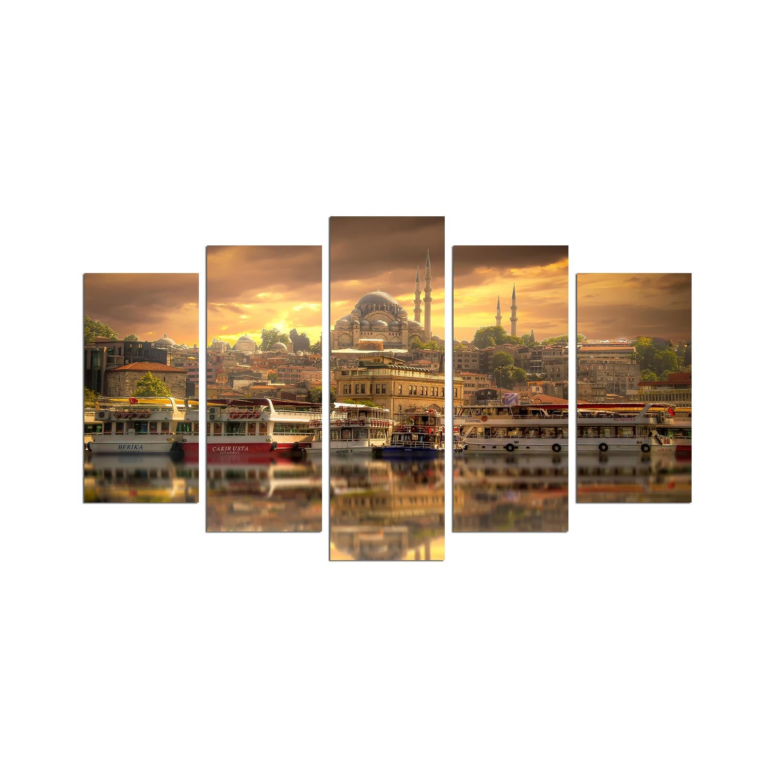 Quadro Decorativo em MDF 100% – Conjunto 5 Peças Multicolor, 110x60 cm (3 mm) | 5PMX-090