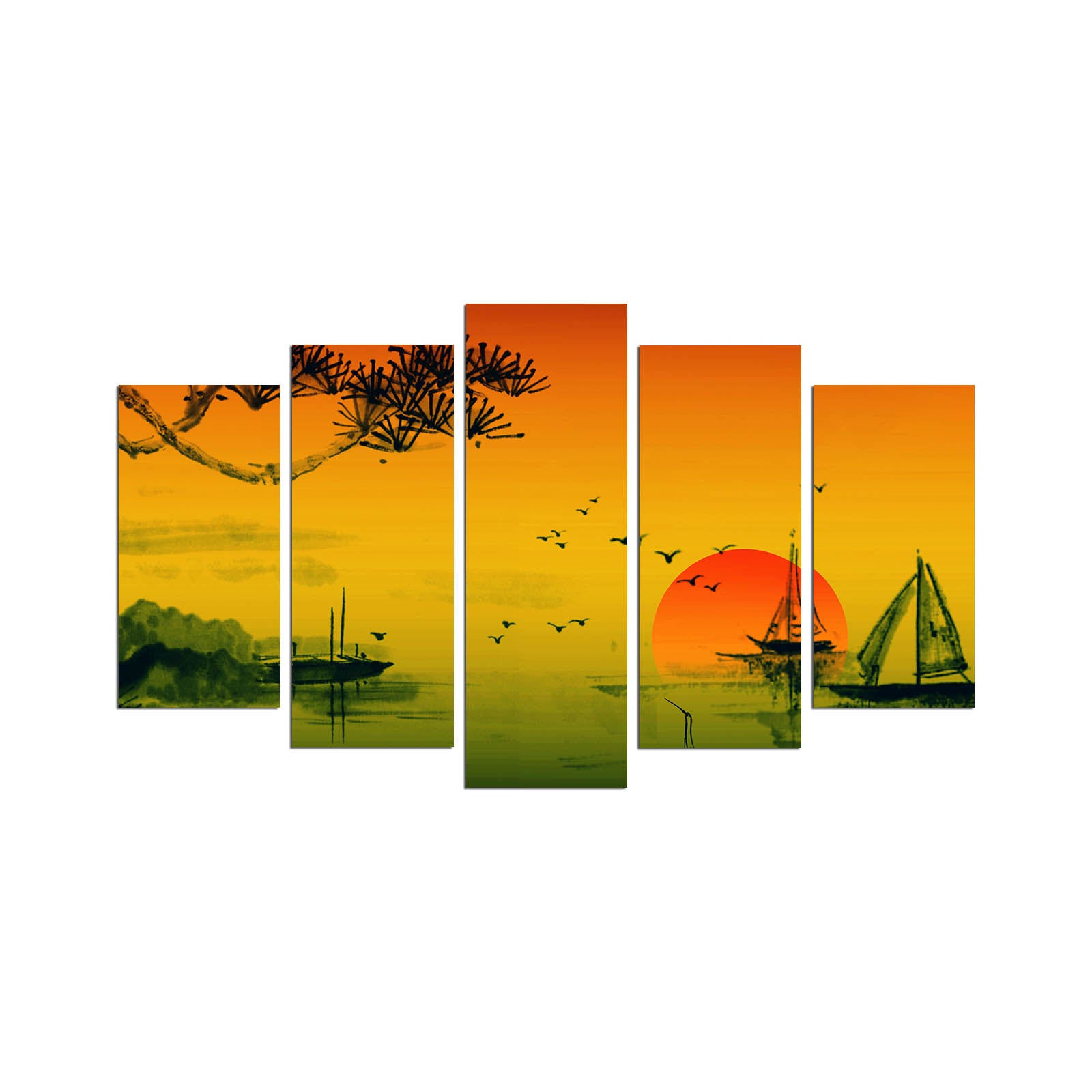 Quadro Decorativo em MDF, Multicolor, 5 Peças, 110x60 cm (3 mm) – 5PMX-095