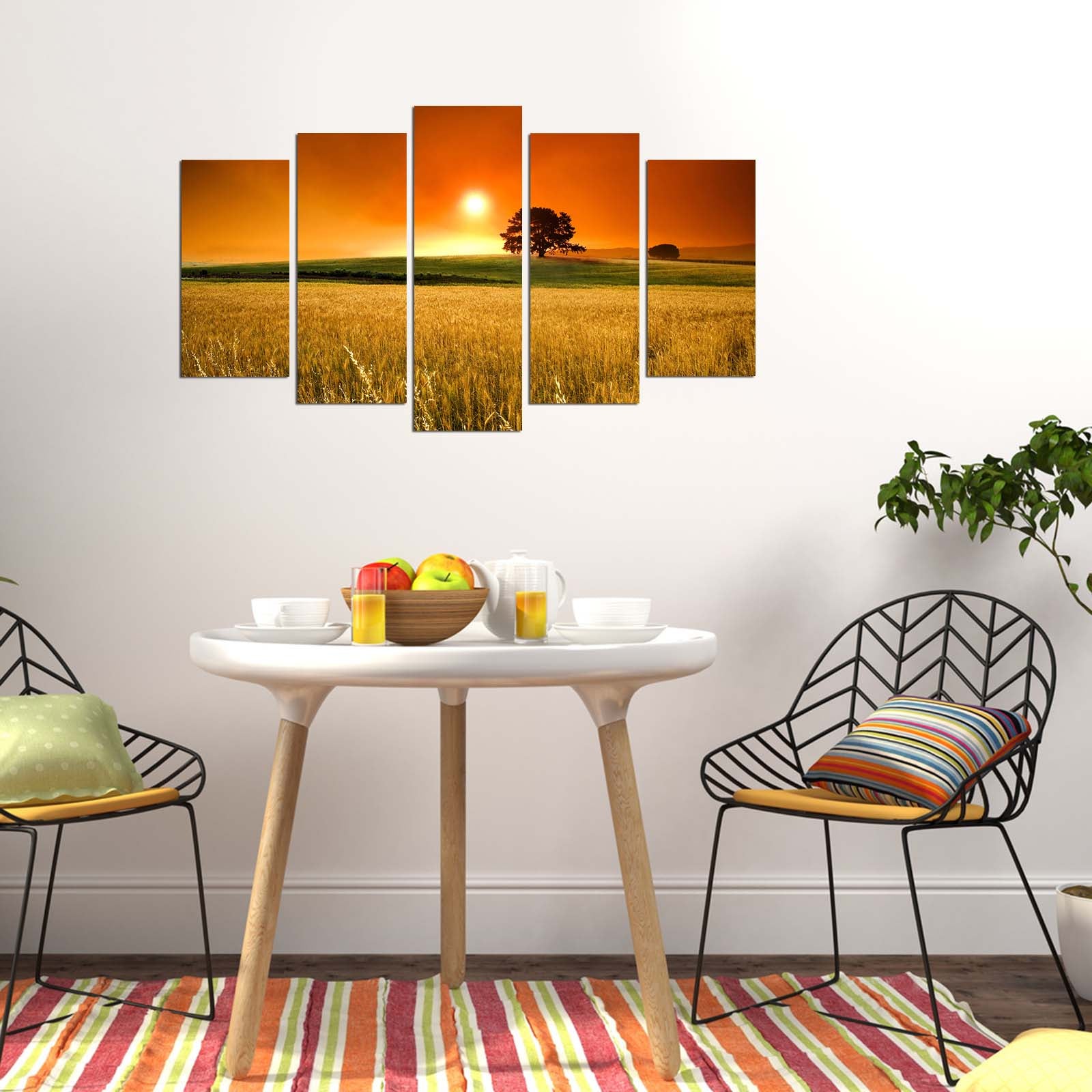 Conjunto de Quadros Decorativos em MDF Multicolor (5 Peças) — 110 x 60 cm, 3 mm