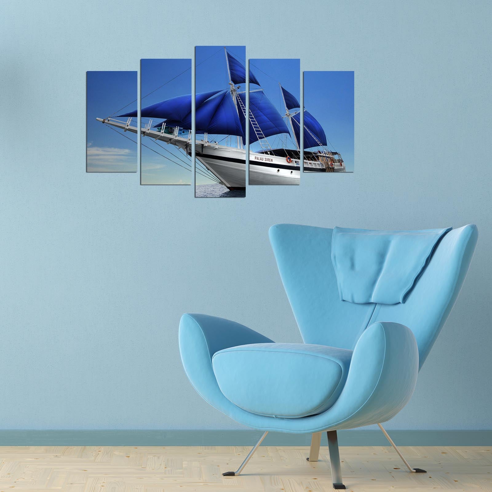 Conjunto de Quadros Decorativos em MDF Multicolor (5 Peças) – 110x60 cm, Espessura 3 mm – 5PMX-105