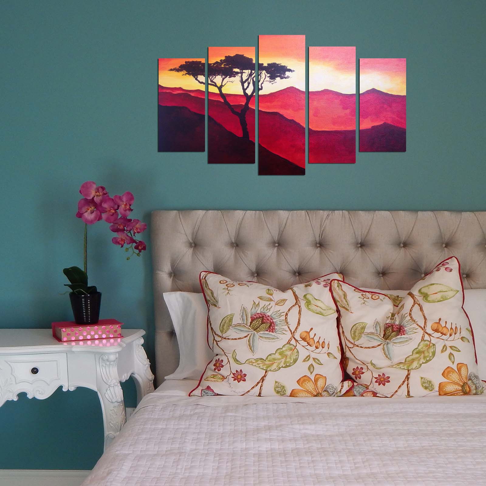 Quadro Decorativo em MDF Multicolor 5PMX-107 – Conjunto 5 Peças, Total 110x60 cm, 3 mm