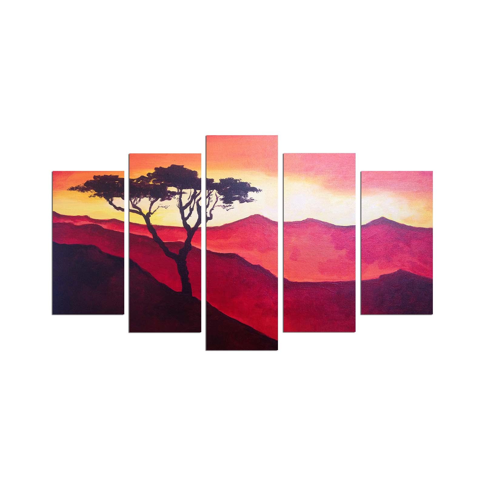 Quadro Decorativo em MDF Multicolor 5PMX-107 – Conjunto 5 Peças, Total 110x60 cm, 3 mm