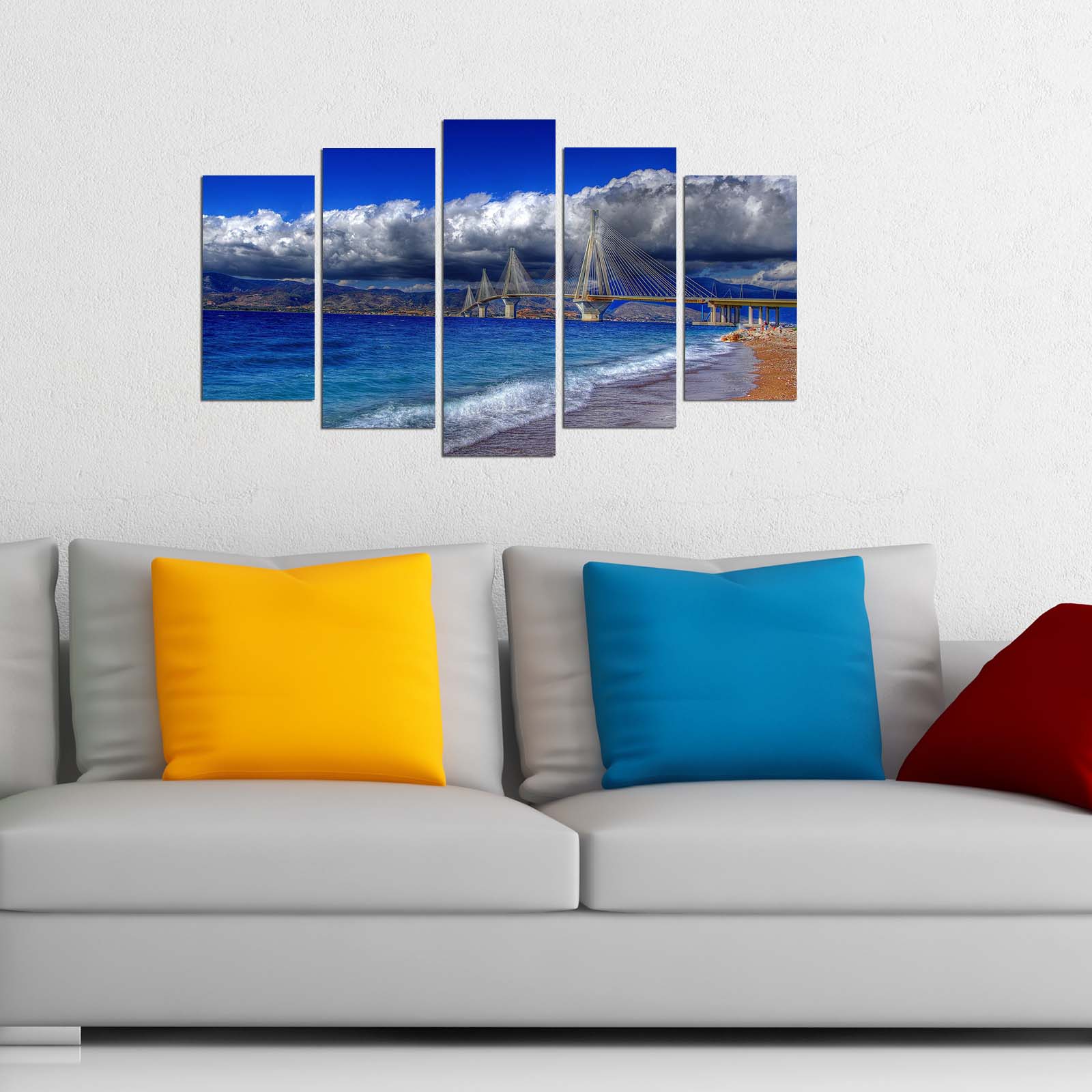 Quadro Decorativo em MDF 3 mm Multicolorido (5 Peças) 5PMX-110 – 110 x 60 cm