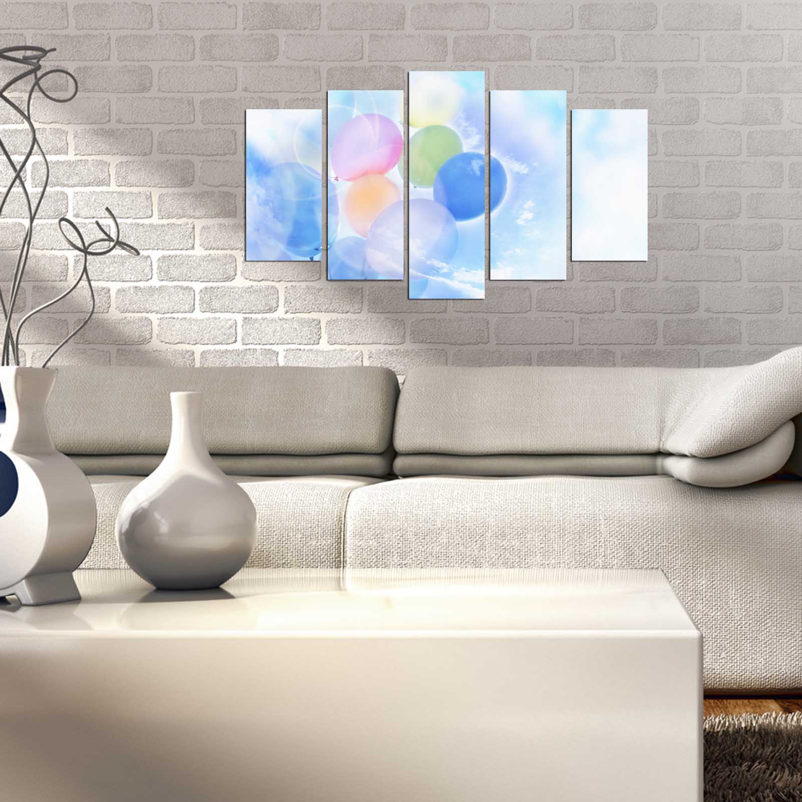 Quadro Decorativo Multicolor em MDF (5 Peças) – 110 x 60 cm, 3 mm