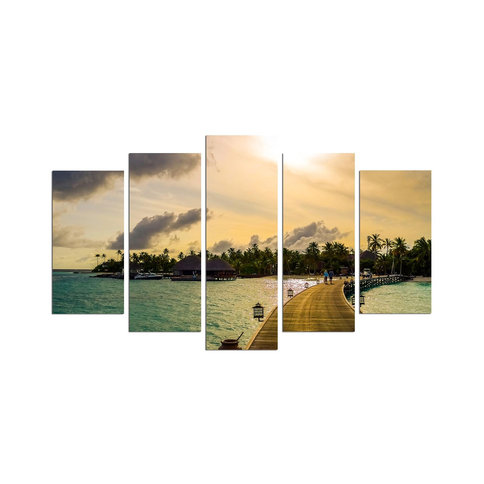 Quadro Decorativo em MDF Multicolor, 5 Peças (5PMX-116) – 110 x 60 cm, Espessura 3 mm