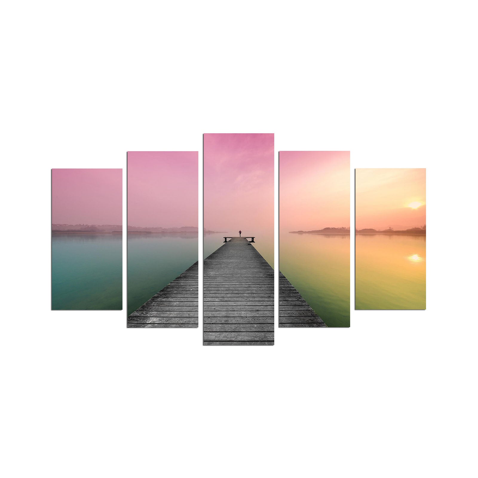 Quadro Decorativo em MDF Multicolor (5 Peças) 110x60 cm, Espessura 3 mm – 5PMX-117