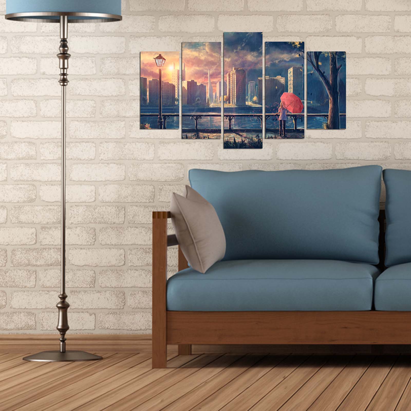 Quadro Decorativo Multicolor em MDF (5 Peças) – 110 x 60 cm, Espessura 3 mm