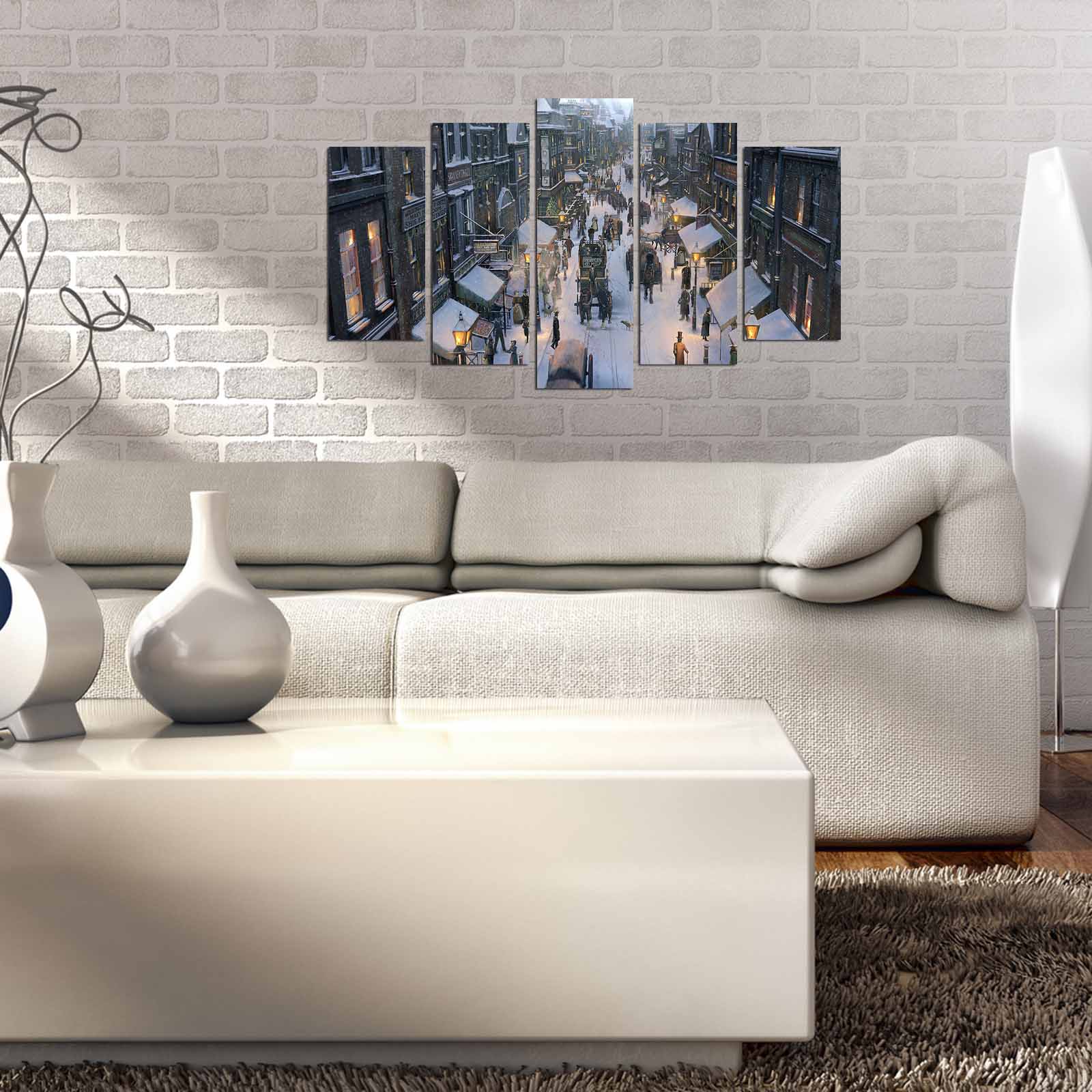 Quadro Decorativo em MDF (5 Peças) 5PMX-120, Multicolor, 110x60 cm, Espessura 3 mm