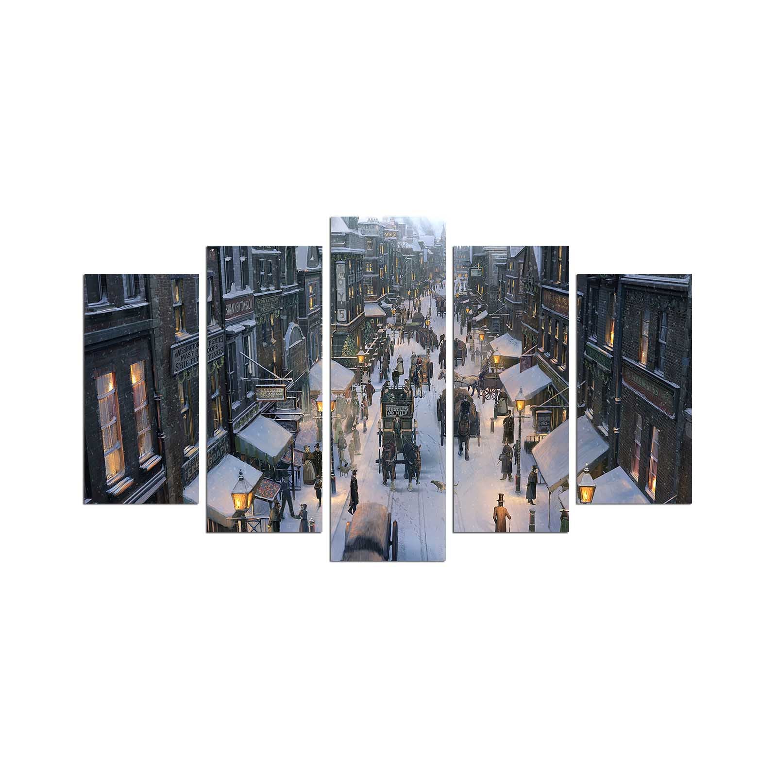 Quadro Decorativo em MDF (5 Peças) 5PMX-120, Multicolor, 110x60 cm, Espessura 3 mm