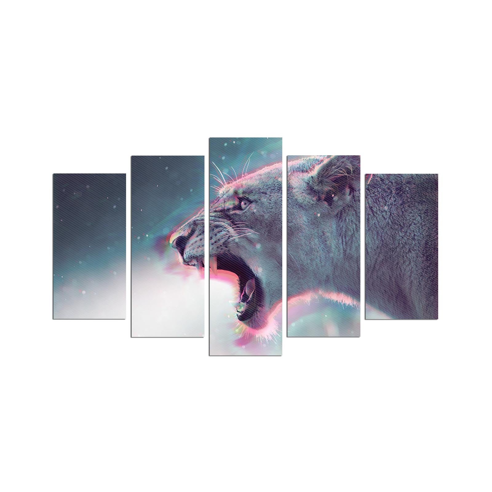 Quadro Decorativo em MDF Multicolor – 5 Peças, 110x60 cm (Espessura 3 mm)