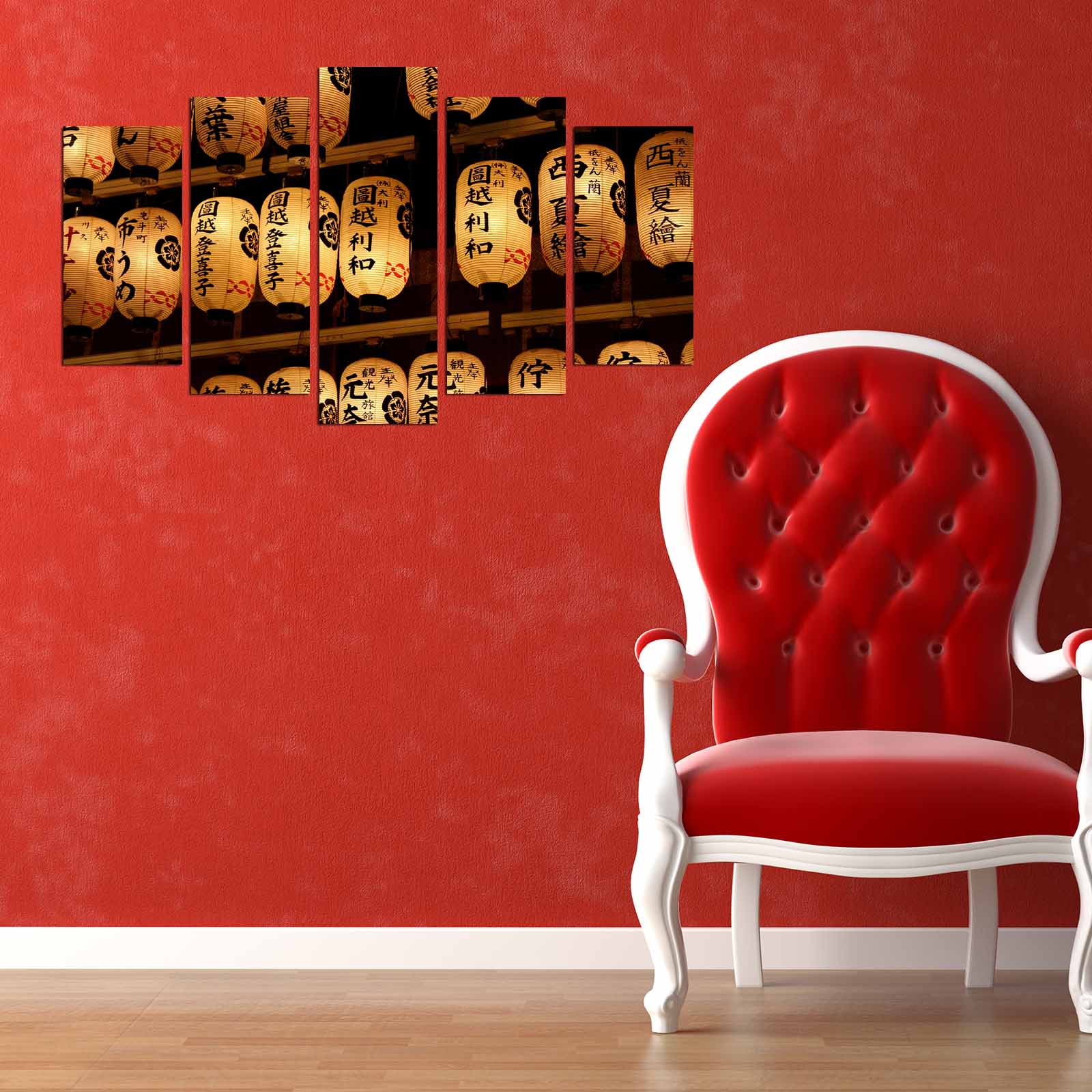 Quadro Decorativo em MDF Multicolor (5 Peças) 110x60 cm, Espessura 3 mm — Modelo 5PMX-128