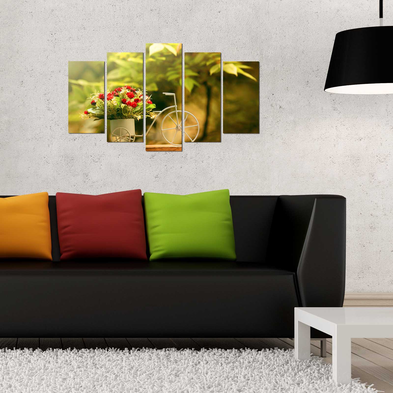 Quadro Decorativo em MDF (5 Peças) Multicolor — 110x60 cm, Espessura 3 mm | 5PMX-133