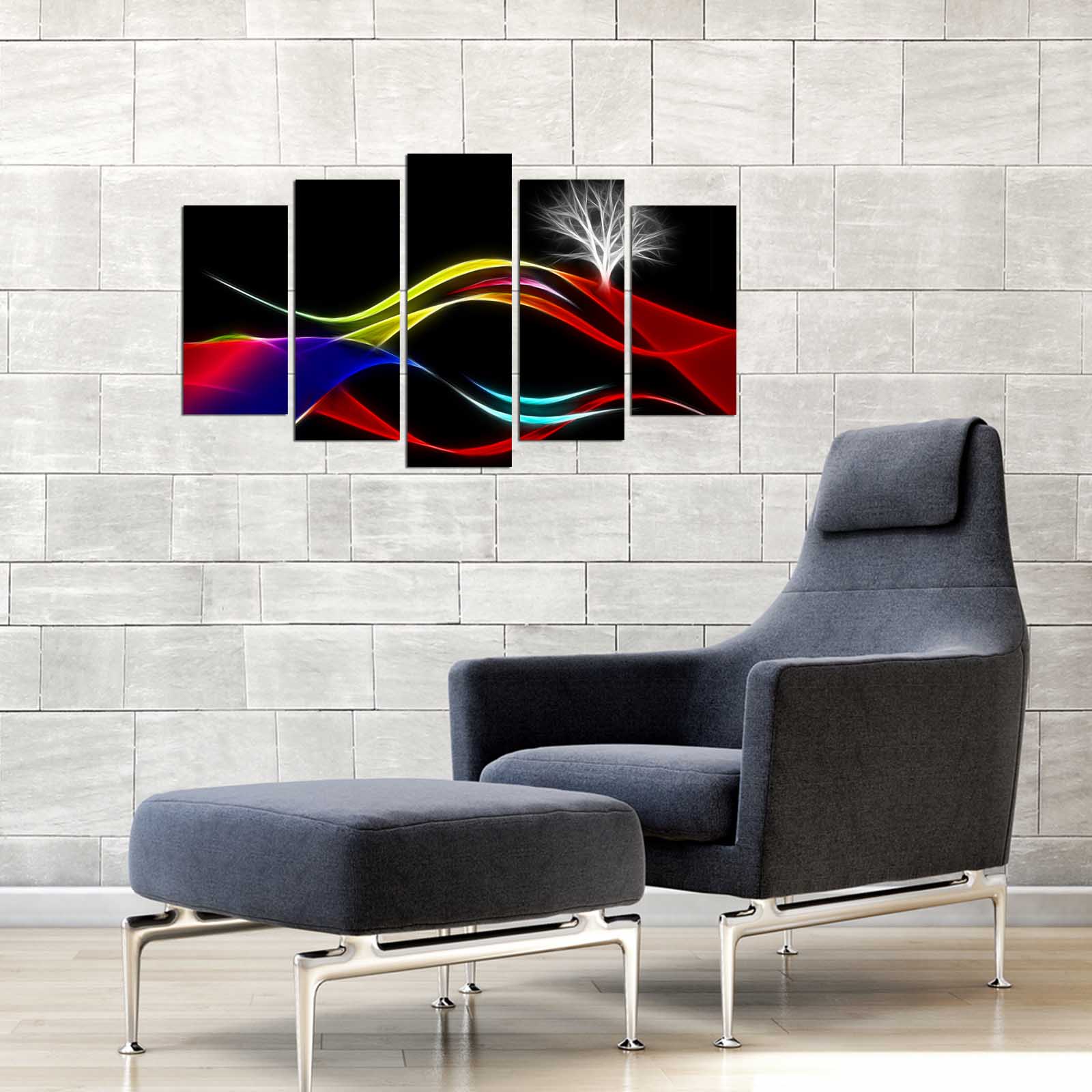 Quadro Decorativo em MDF Multicolor (5 Peças) 110x60 cm – 3 mm – Modelo 5PMX-134